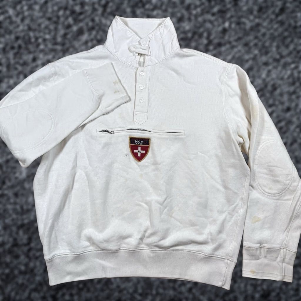 Polo Ralph Lauren VINTAGE Polo Ralph Lauren Sweatshirt Anorak Pullover Mens XXL White 2XL Switzerland Quarter Button Size US XXL / EU 58 / 5 - 1 Thumbnail