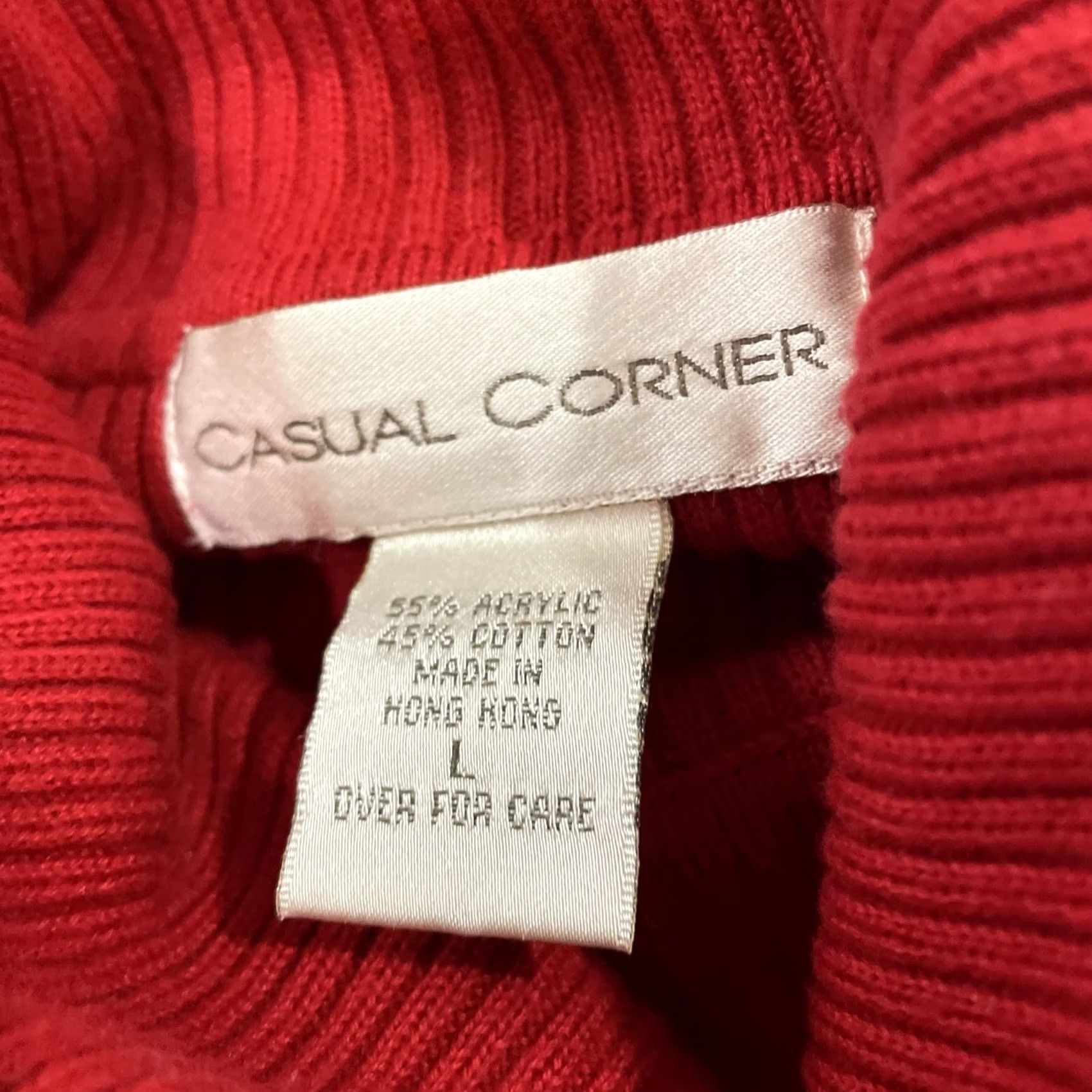 Vintage VINTAGE Casual Corner Turtleneck Sweater Women L Red Ribbed 90s Minimalism Retro 90s Chin Size L / US 10 / IT 46 - 6 Thumbnail