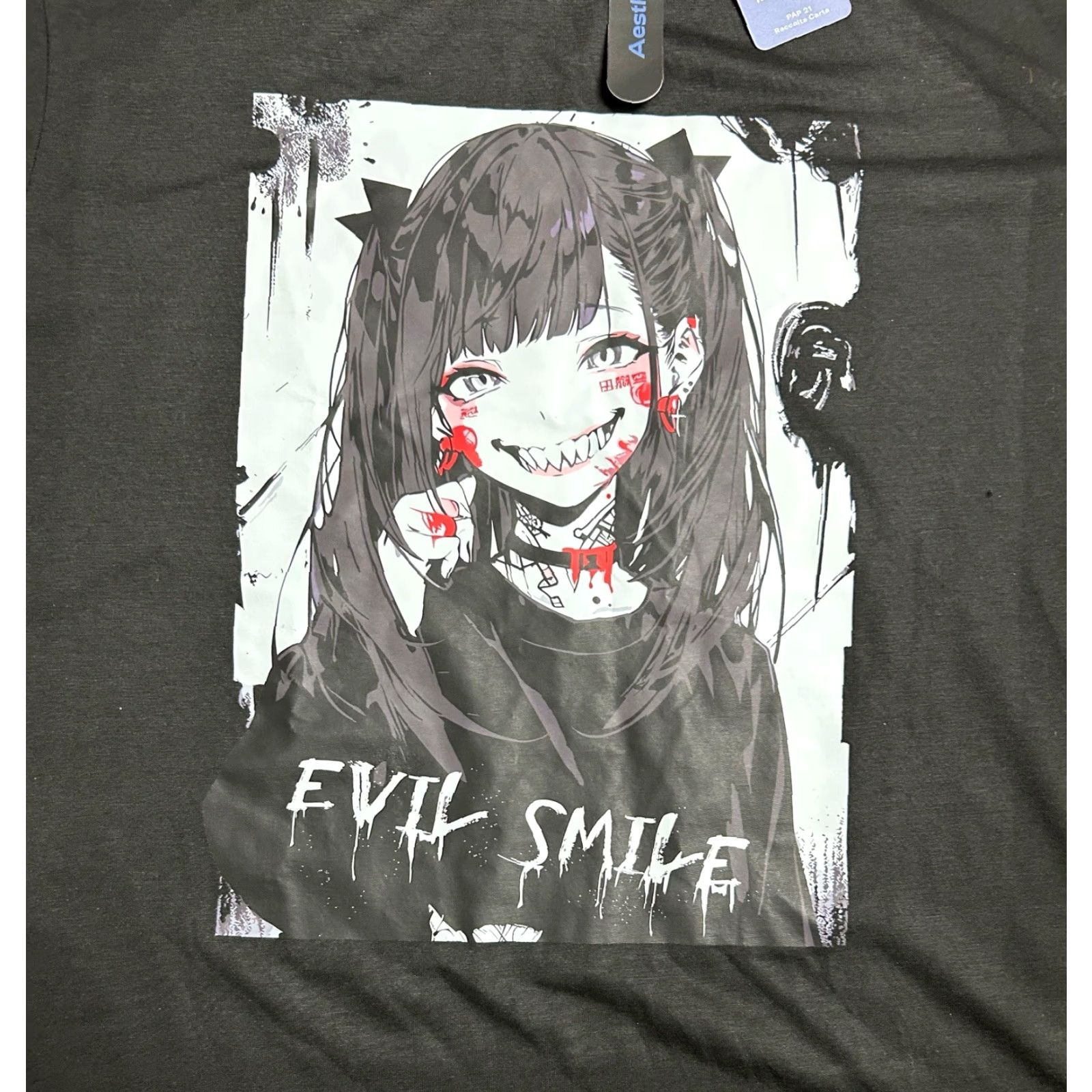 Vintage ROMWE Men's Black Evil Smile Girl Graphic Print Shirt Sz 2XL NWT Anime Shirt Men Short Sleeve Graphic Print Shirt Black Mens 2XL Anime Size US XXL / EU 58 / 5 - 5 Thumbnail
