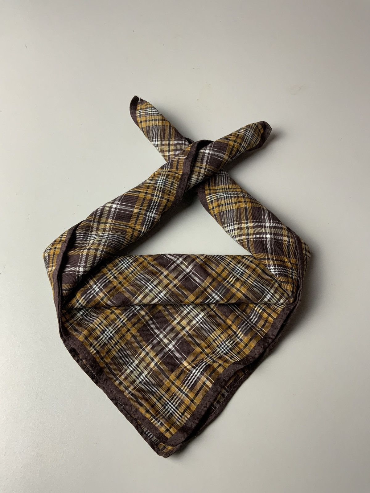 Japanese Brand Wrangler Striped Brown Vintage Japan Handkerchief Size ONE SIZE - 2 Thumbnail