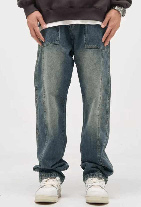 Japanese Brand × Jean American street retro washed distressed jeans Size US 32 / EU 48 - 1 Thumbnail