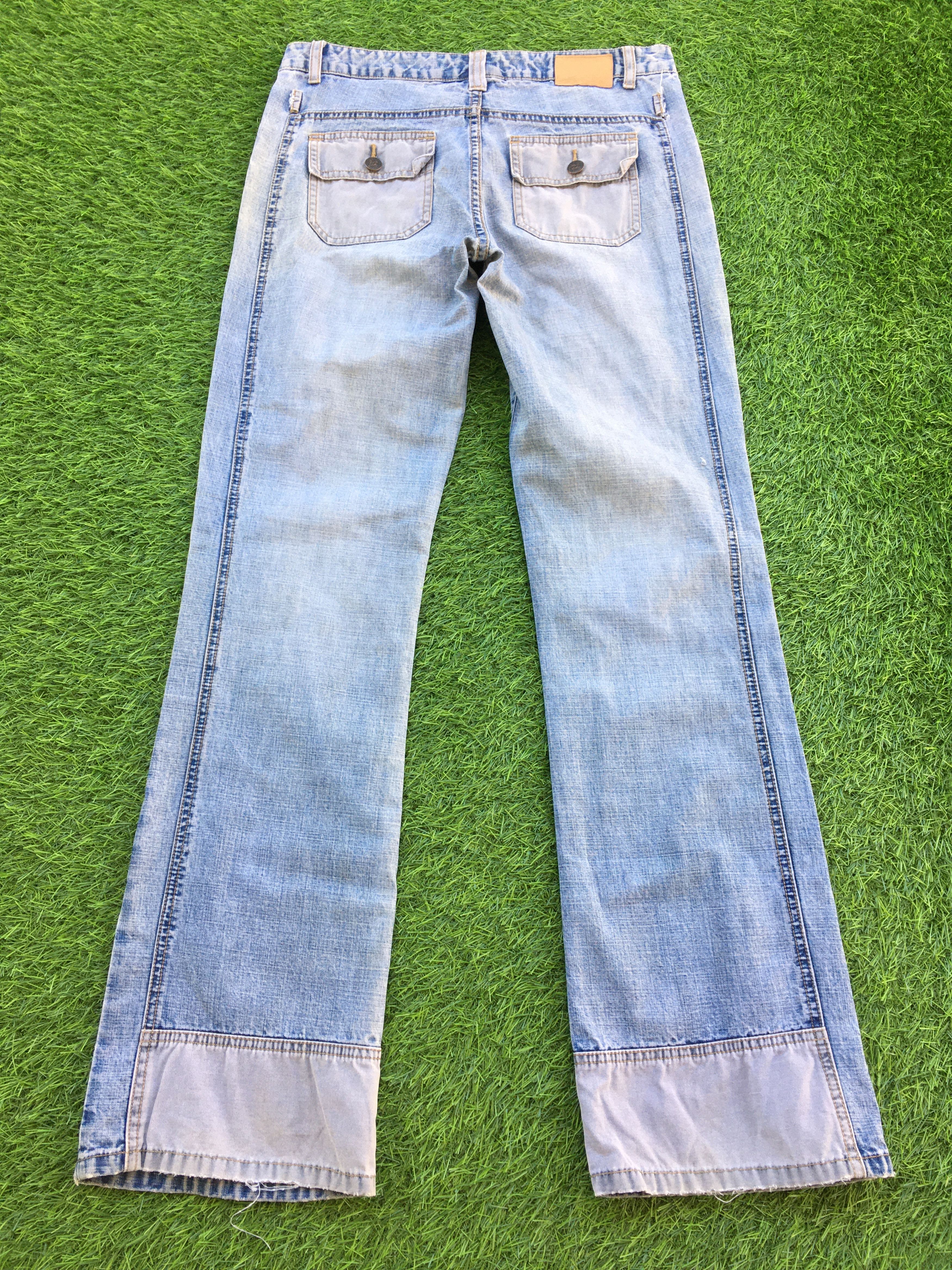 Japanese Brand Low Waist Flared Wide Leg Jeans D-1019 Size 28" / US 6 / IT 42 - 2 Thumbnail