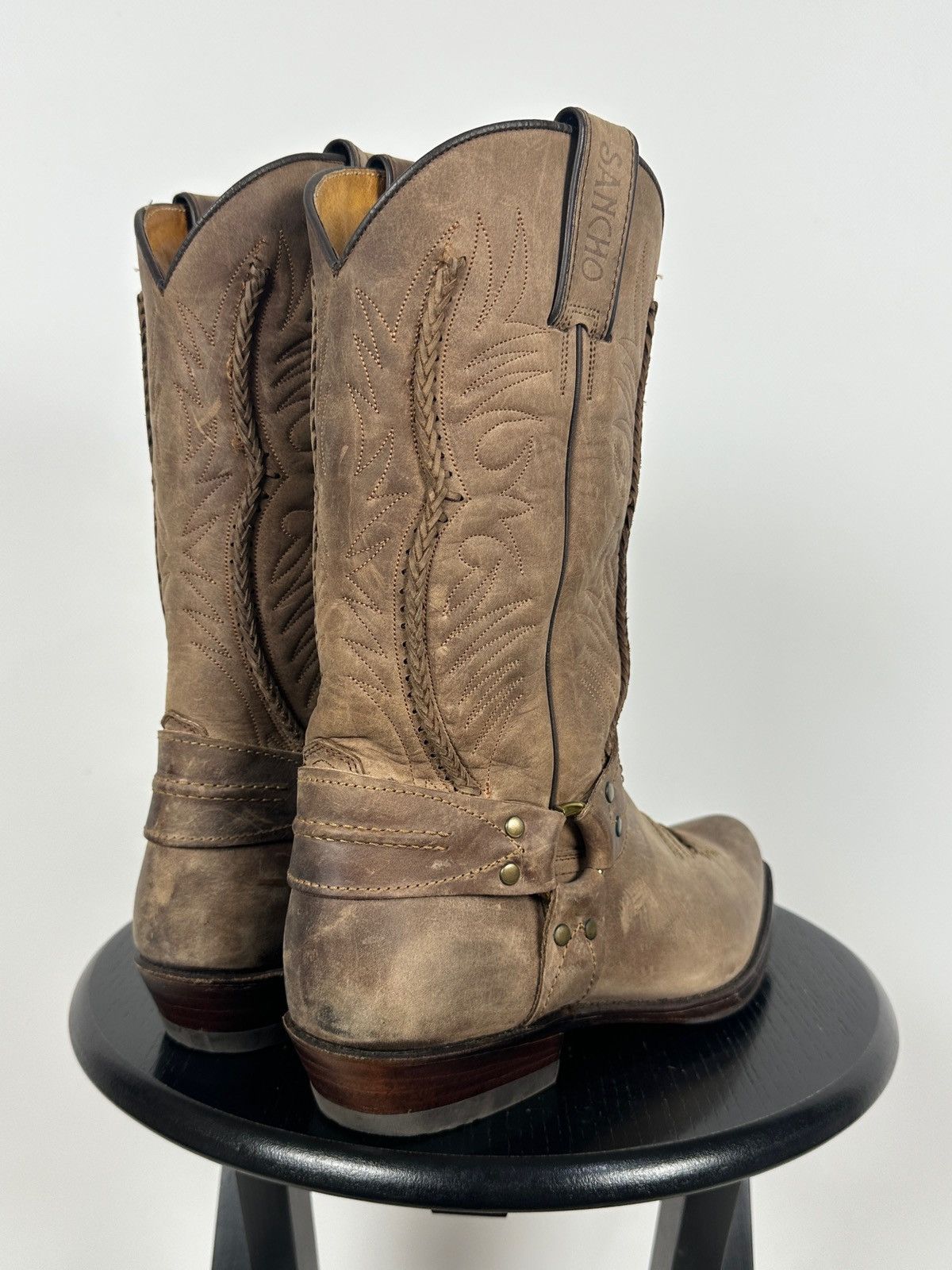 Sancho Boots Sancho Abarca 5122 Leather Cowboy Western Motorcycle Boots Size US 8 / EU 41 - 6 Thumbnail