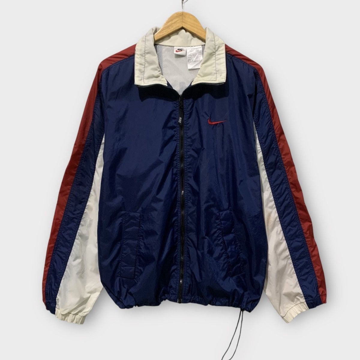 Nike VINTAGE 90s NIKE ZIPPER WINDBREAKER BIG LOGO Size US L / EU 52-54 / 3 - 1 Thumbnail