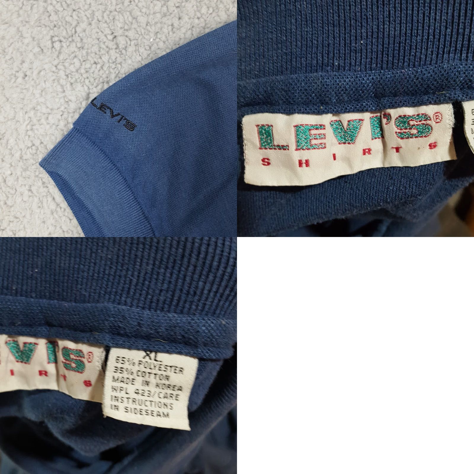 Levi's Vintage Levi's Polo Shirt Men XL Navy Blue 90s Grunge Surf Skate Y2K Casual Size US XL / EU 56 / 4 - 8 Thumbnail