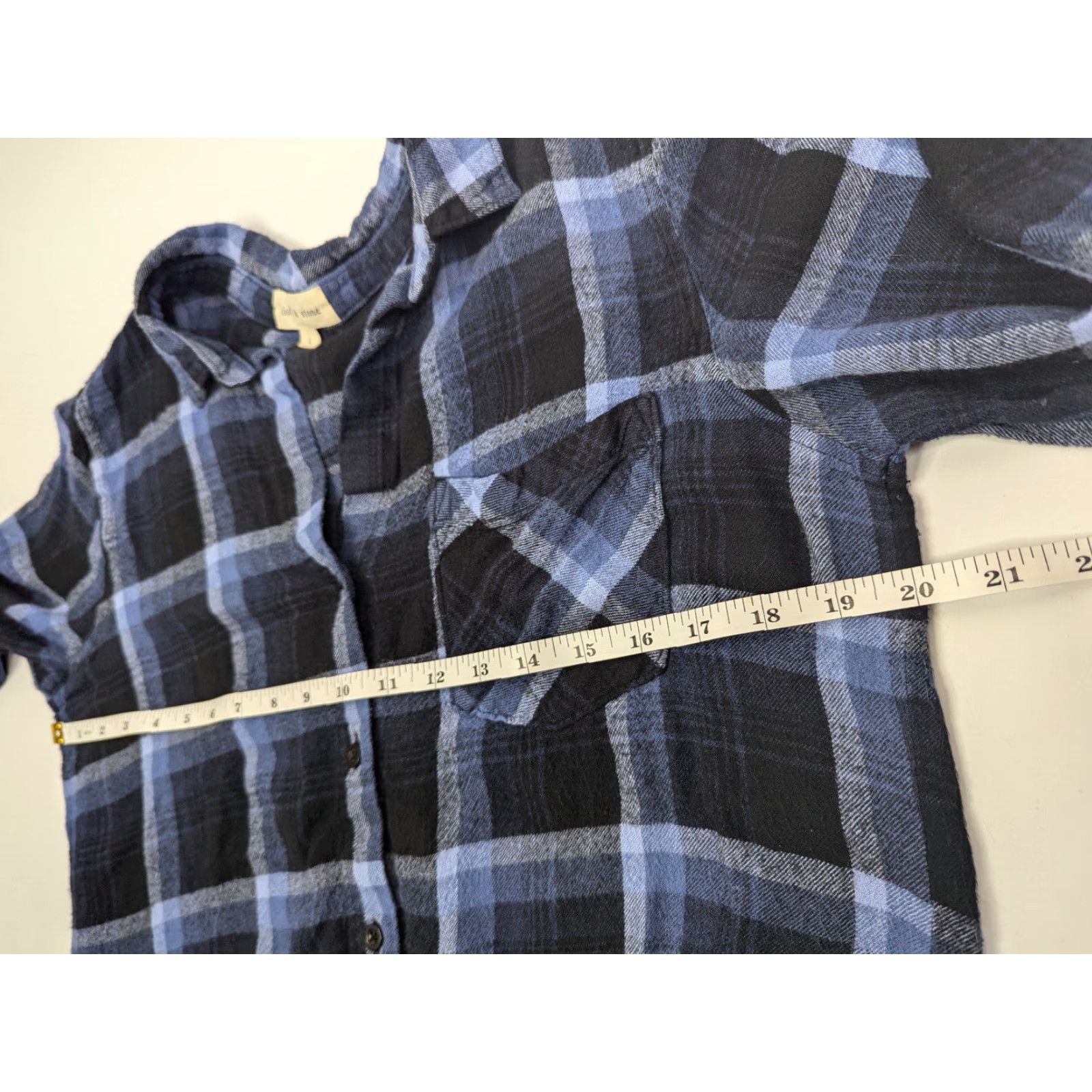 Anthropologie Cloth & Stone Women Blue Plaid Long Sleeve Button Up Shirt L Size L / US 10 / IT 46 - 5 Thumbnail