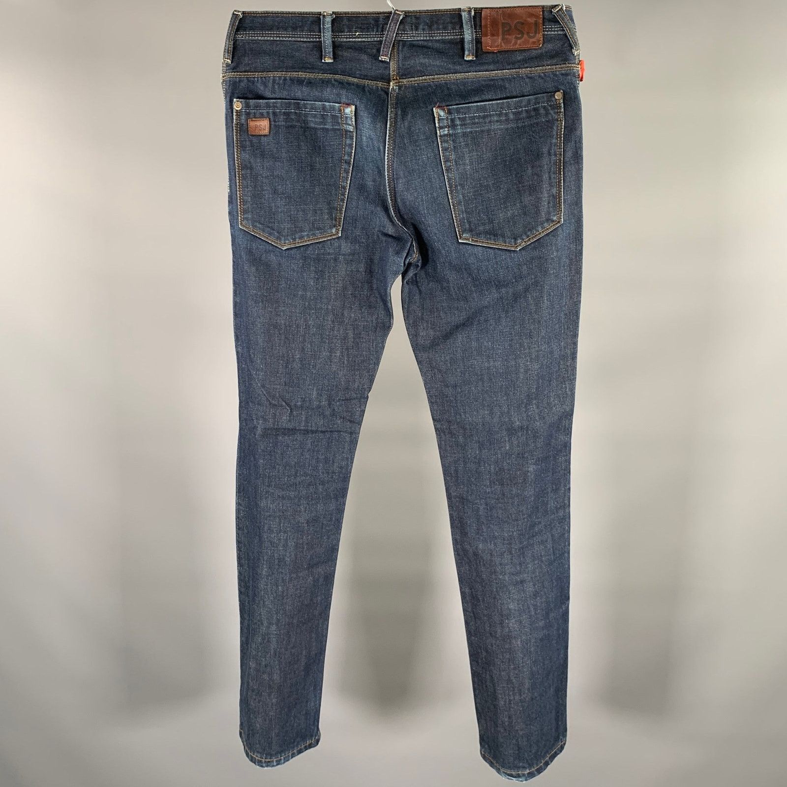 Paul Smith Size 32 Navy Contrast Stitch Cotton Straight Jeans Size US 32 / EU 48 - 2 Thumbnail