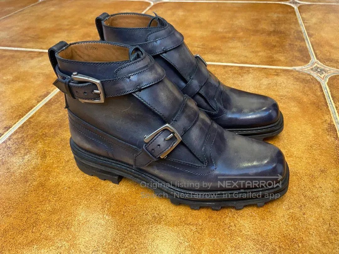 Berluti Black Leather Buckle Strap Ankle Boots Size 6. Size US 6 / EU 39 - 3 Thumbnail