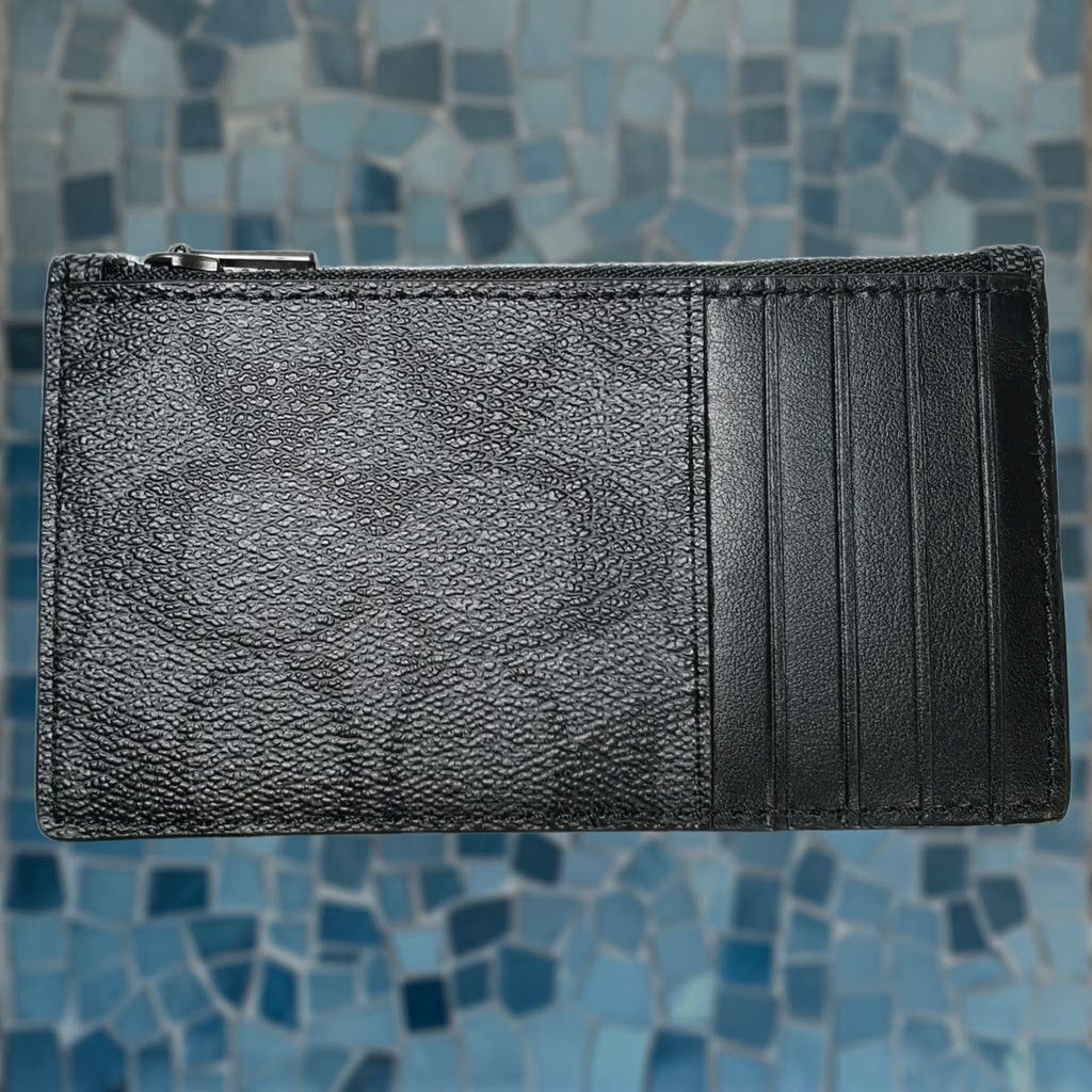 Coach Coach Pac-Man Signature Charcoal Zip Card Wallet F73225 Coin Purse Size ONE SIZE - 1 Thumbnail