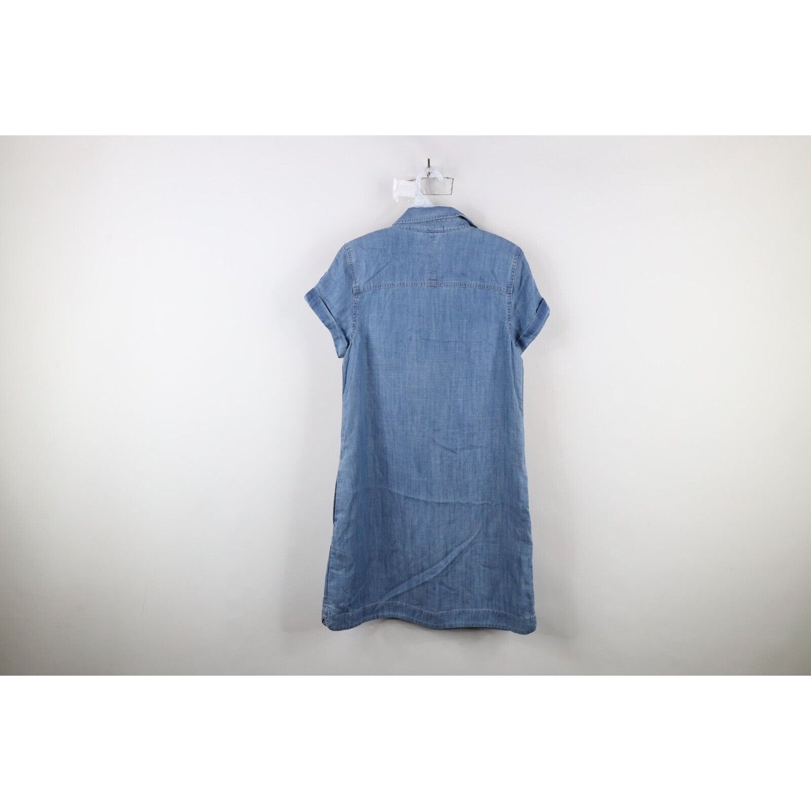 Vineyard Vines Vineyard Vines Womens Utility Chambray Denim Shirt Dress Size XS / US 0-2 / IT 36-38 - 11 Thumbnail