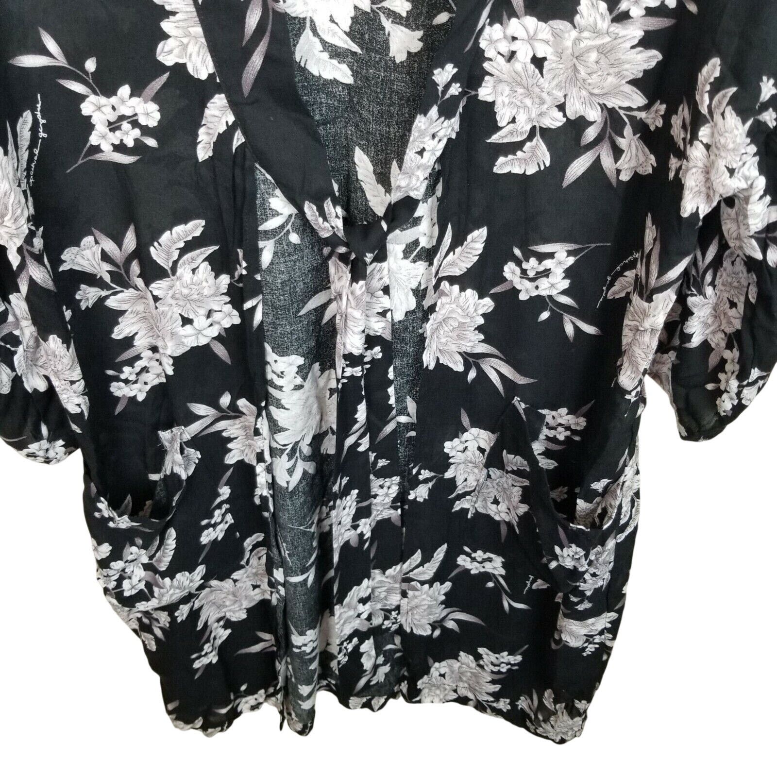 Spiritual Gangster Spiritual Gangster Womens OS Floral Robe Kimono Cover Up Size ONE SIZE - 4 Thumbnail