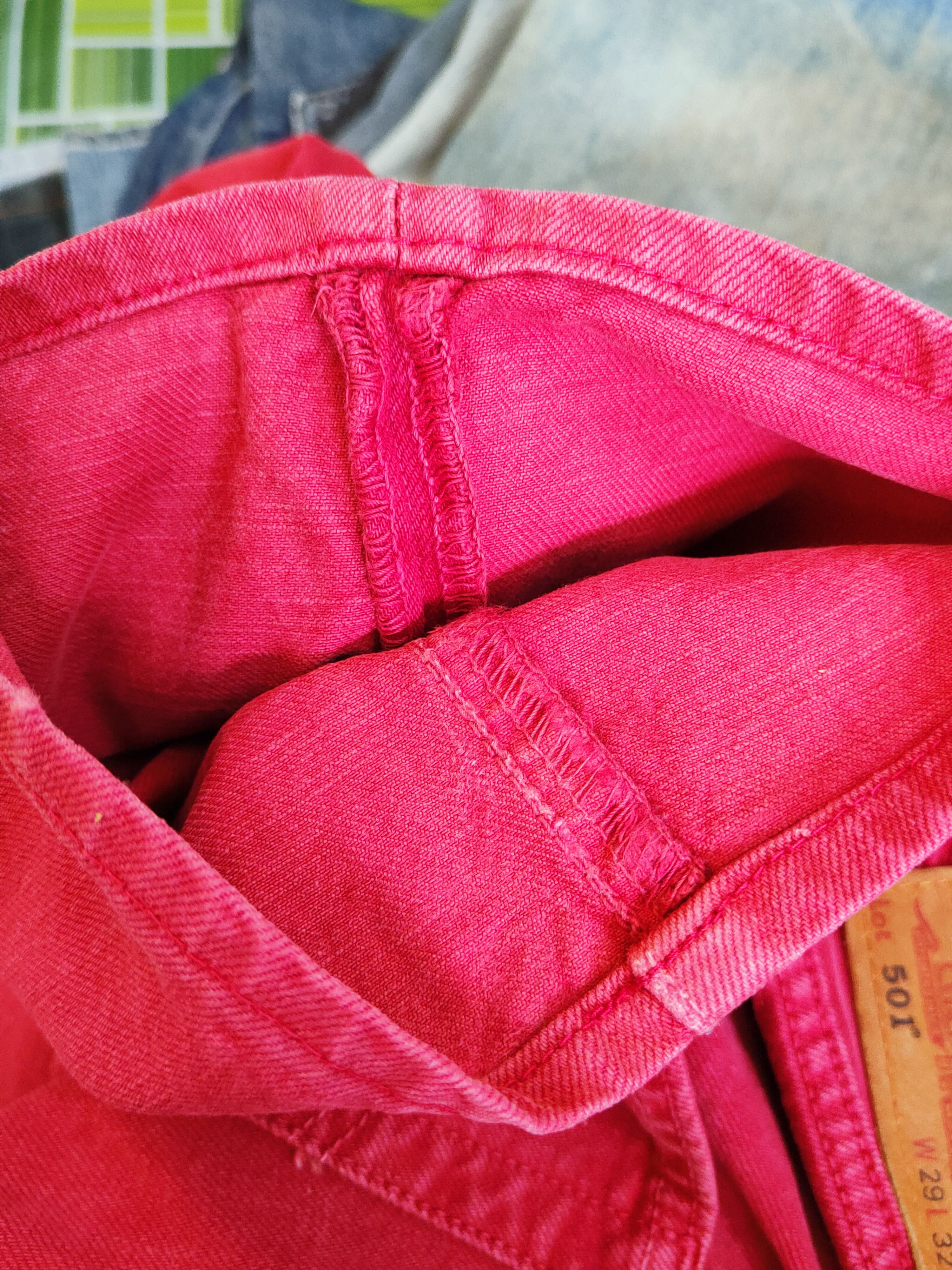 Levi's 501 Levi's Red Distressed Ripped denim #W505 Size US 29 - 15 Thumbnail