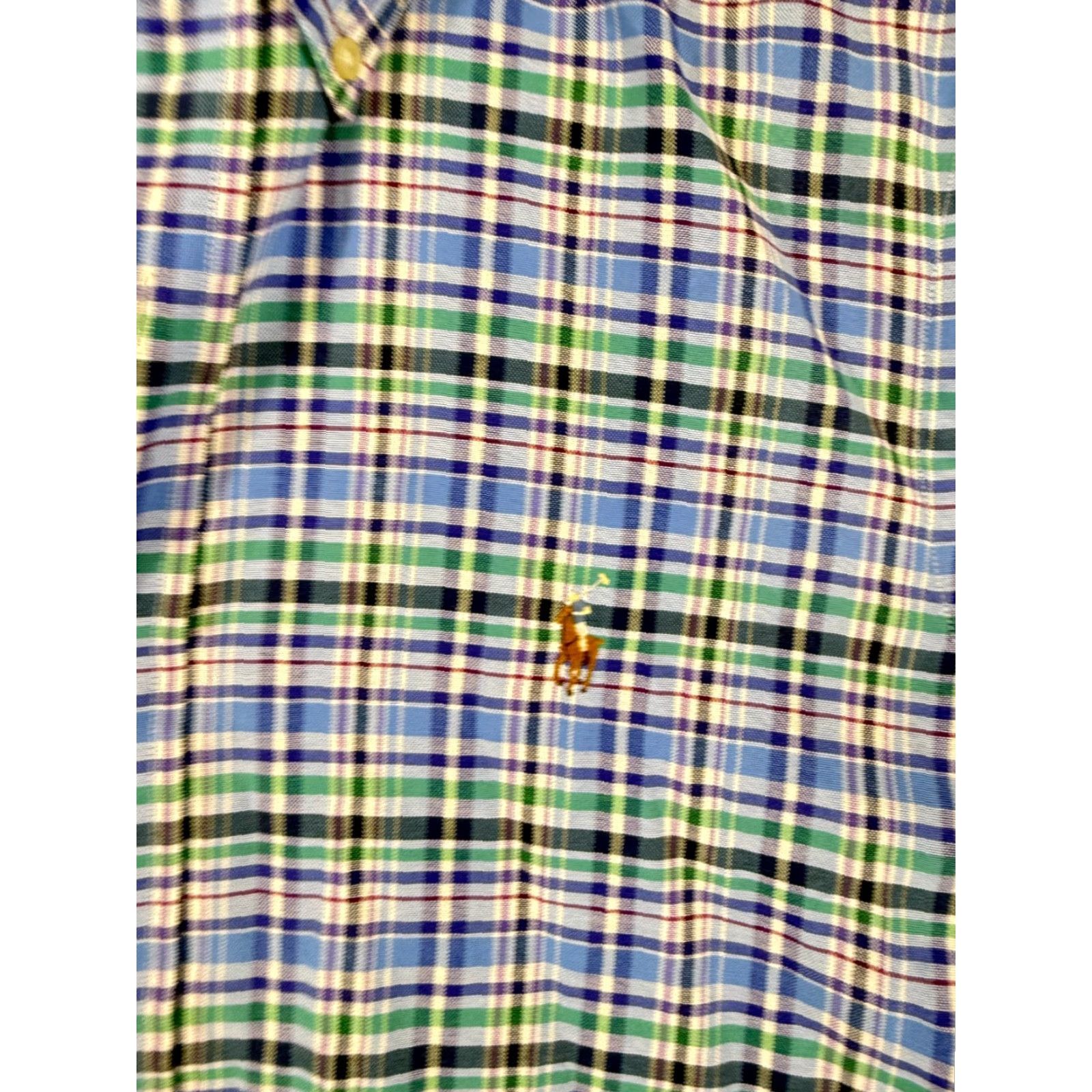 Ralph Lauren Ralph Lauren Shirt Mens M Blue Green Plaid Button-Down Long Sleeve Pony Logo Shirt Size US M / EU 48-50 / 2 - 5 Thumbnail