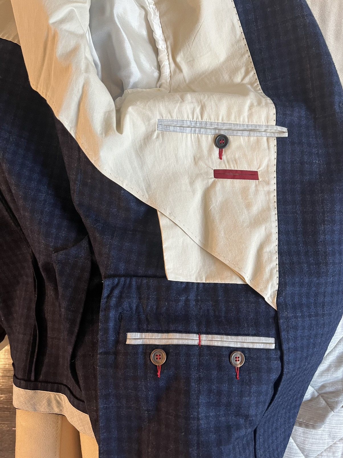 Brunello Cucinelli Stunning Brunello Cucinelli Blazer, Wool-Cashmere Navy check Size 50R - 4 Thumbnail