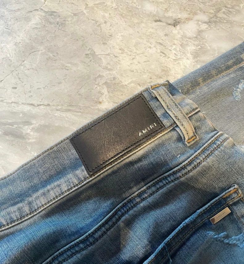 Amiri Amiri badge patched destroyed blue denim Size US 36 / EU 52 - 3 Thumbnail