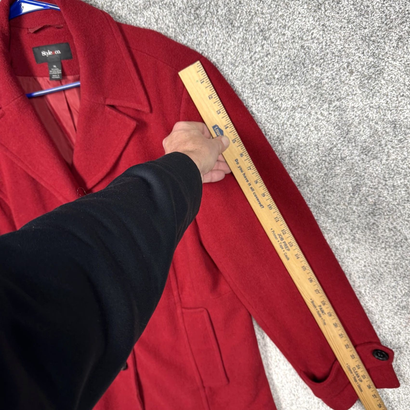 Vintage Style&co. Coat Womens XL Red Wool Blend Single Breasted Lined Mid Length Winter Size XL / US 12-14 / IT 48-50 - 2 Thumbnail