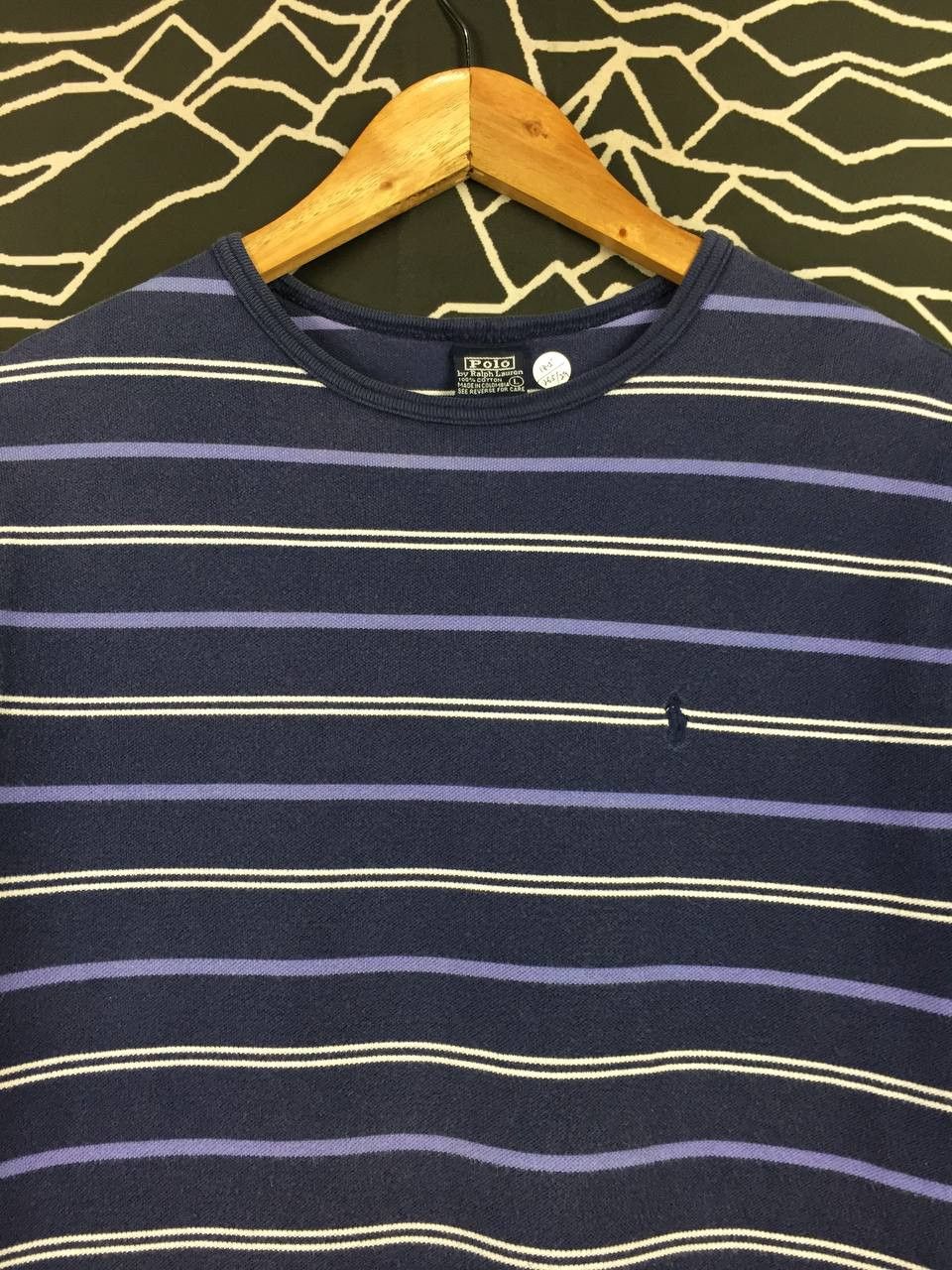 Polo Ralph Lauren Vtg 90s Polo Ralph Lauren Pony Logo Striped Crewneck Tee Size US S / EU 44-46 / 1 - 3 Thumbnail