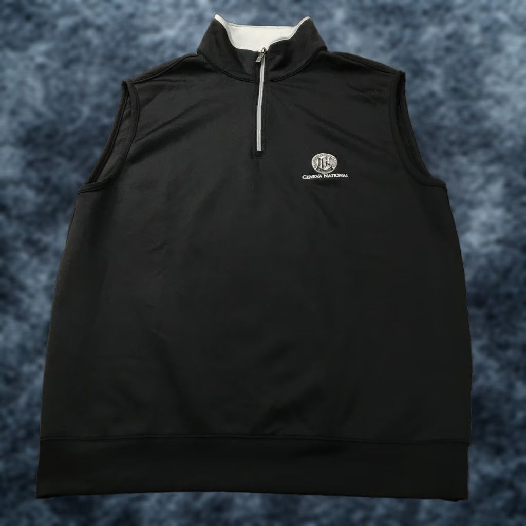 Vintage Antigua Geneva National Golf Vest Mens Large Black Gray 1/4 Zip Pullover Shirt Jacket Vest Mens L Black 1/4 Zip Golf Activewear Sports Size US L / EU 52-54 / 3 - 1 Thumbnail