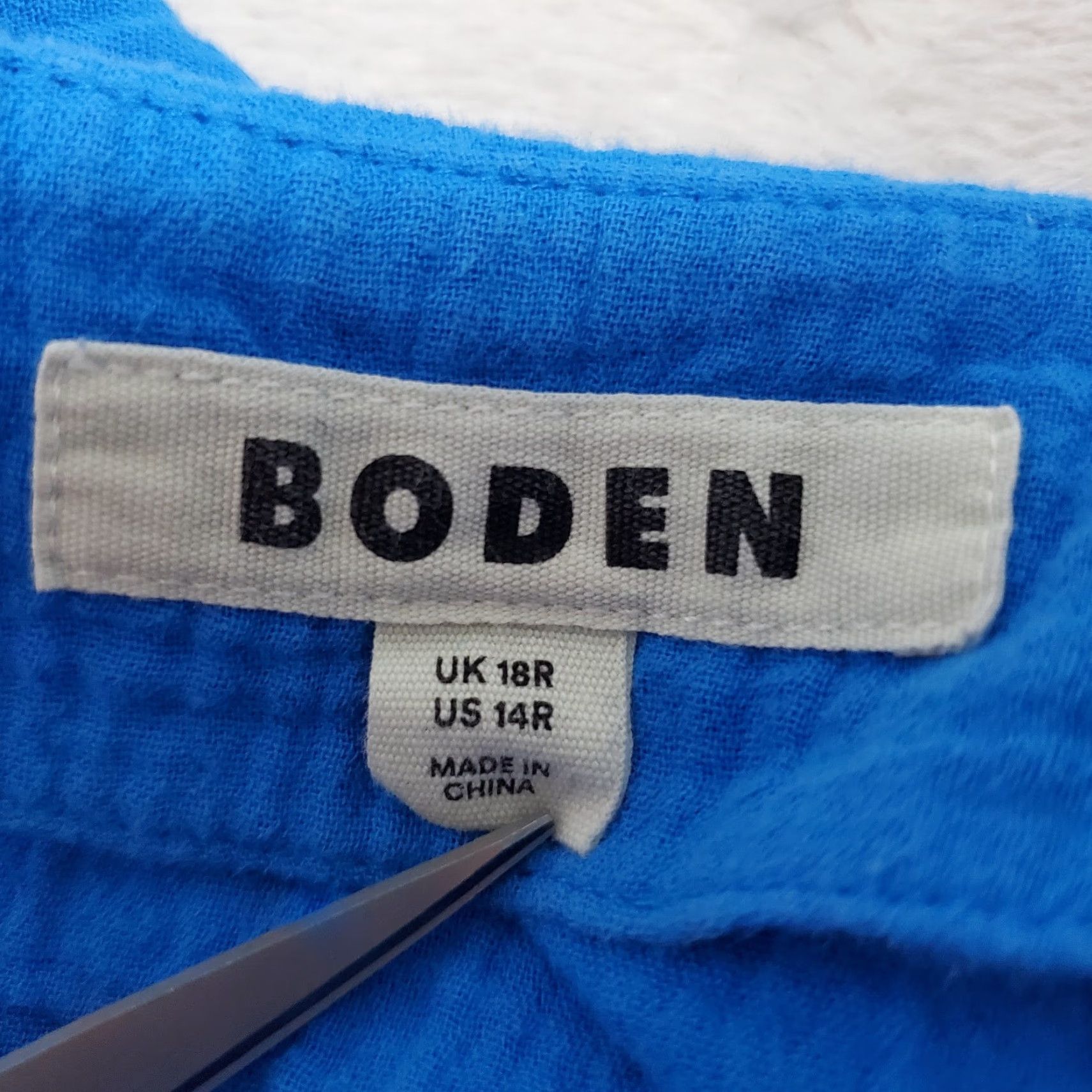 Boden VINTAGE Boden Maxi Dress Women 14R Blue Cotton Gauze Tiered Short Sleeve Pockets Boho Bohemian Cottagecore A-Line Maxi Womens 14 Blue Size 36" / US 14 / IT 50 - 3 Thumbnail