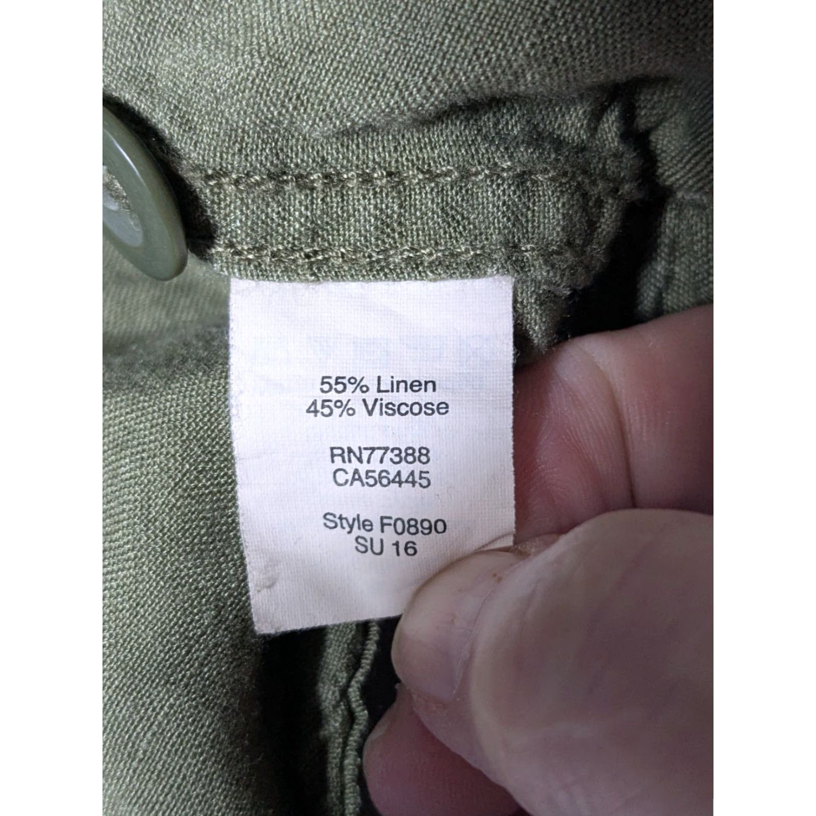 Madewell MADEWELL LEAGUE LINEN Blend Women Small Green Lightweight Cargo Jacket FO890 Size S / US 4 / IT 40 - 5 Thumbnail