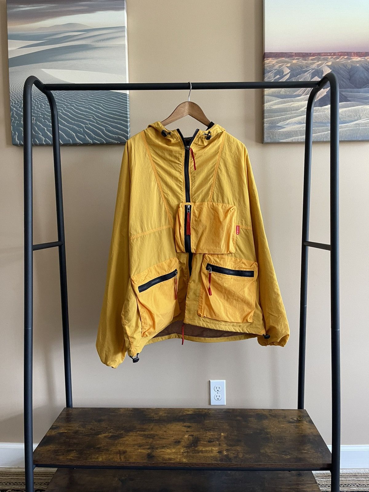 18 East 18 East Helly Hooded Shell Jacket - Mango Nylon Taslan Size US XL / EU 56 / 4 - 3 Thumbnail