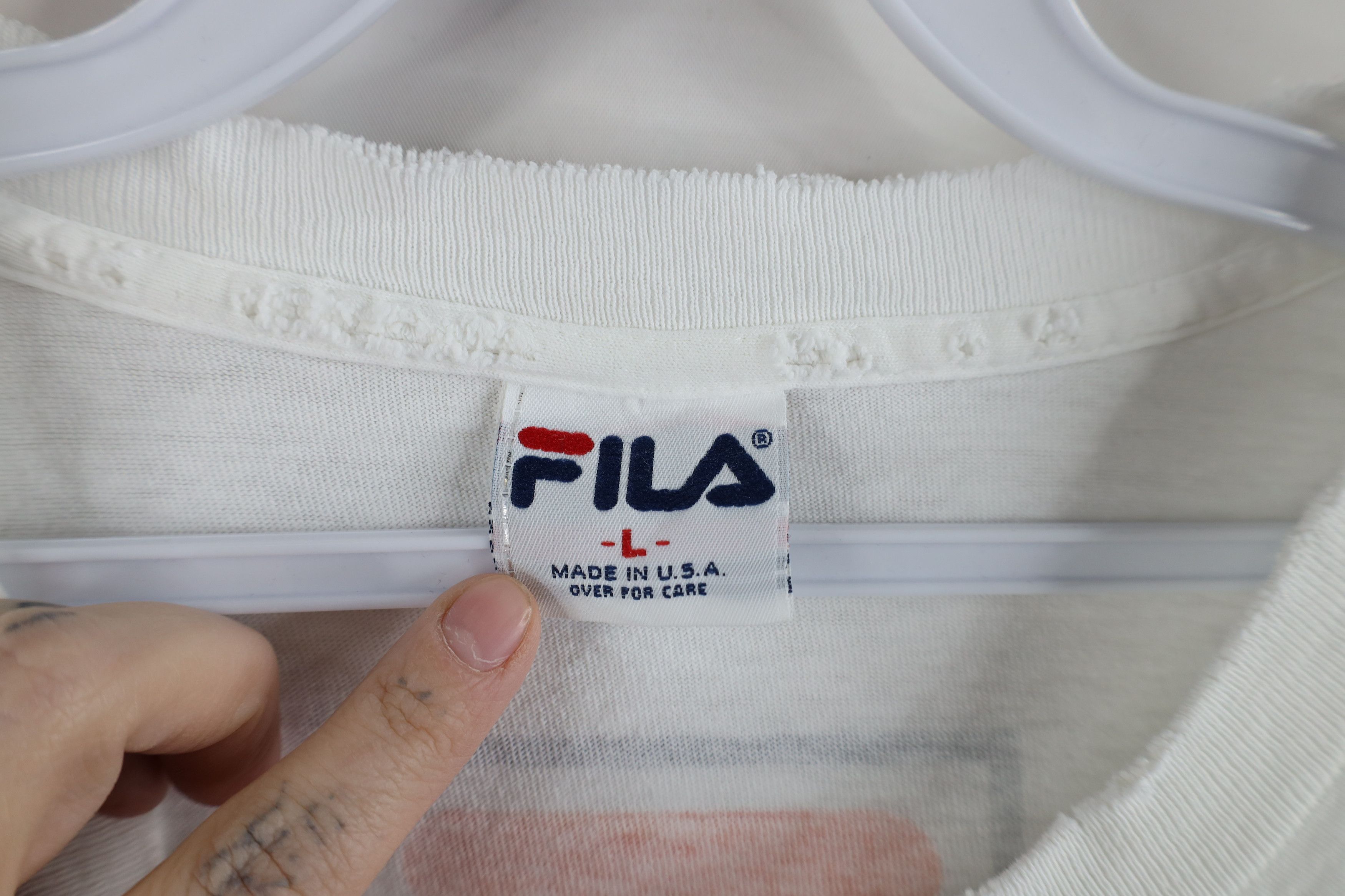 Fila × Vintage Vintage 90s Fila Spell Out Big Logo Short Sleeve T-Shirt USA Size US L / EU 52-54 / 3 - 8 Thumbnail