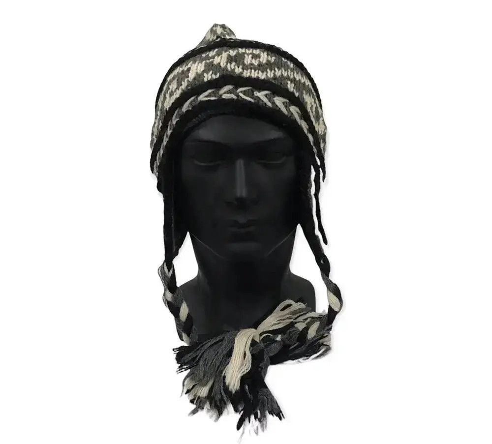 Japanese Brand Rare Peruvan Knit Earflap Beanie Hat Size ONE SIZE - 2 Thumbnail