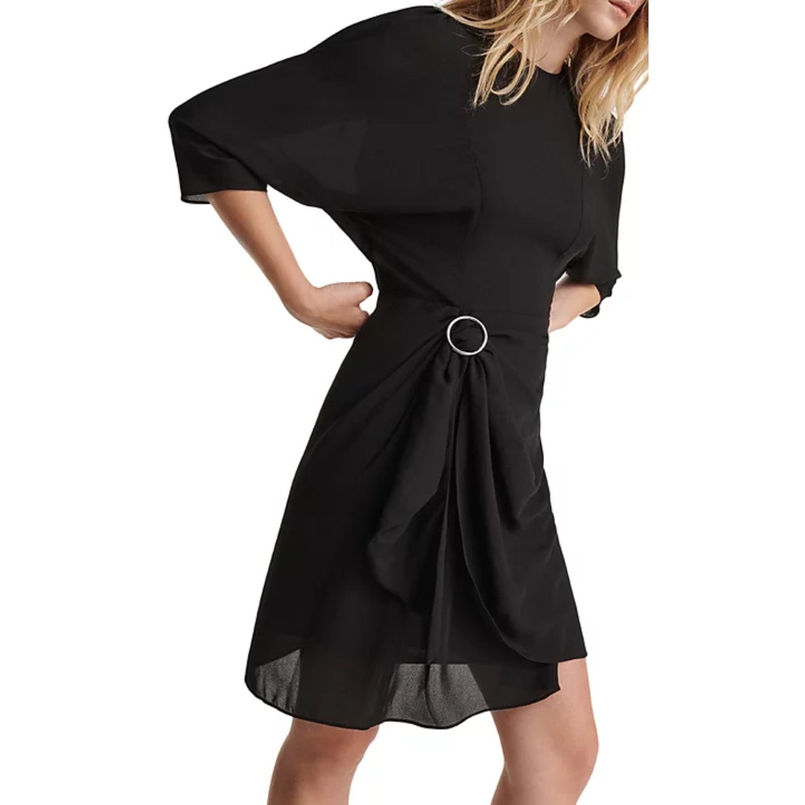 The Kooples The Kooples Women Draped Dress Black Size 0 Size XS / US 0-2 / IT 36-38 - 1 Thumbnail