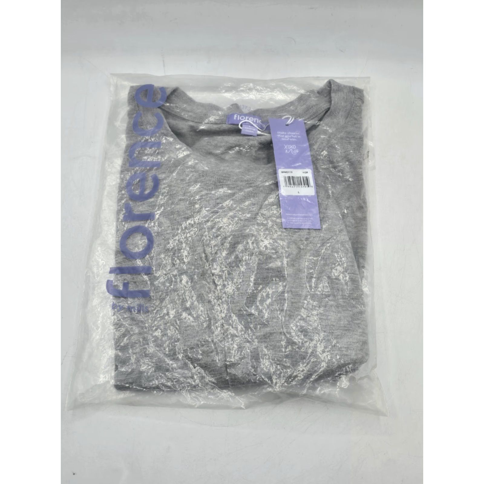 Vintage VINTAGE florence by mills Women's Garden Party Elastic-Back Tee - Heather Gray - Lg Crop Top Womens Size L / US 10 / IT 46 - 2 Thumbnail