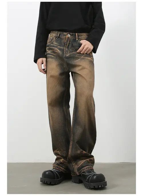 Japanese Brand × Jean American high street vintage distressed loose straight jeans Size US 32 / EU 48 - 2 Thumbnail