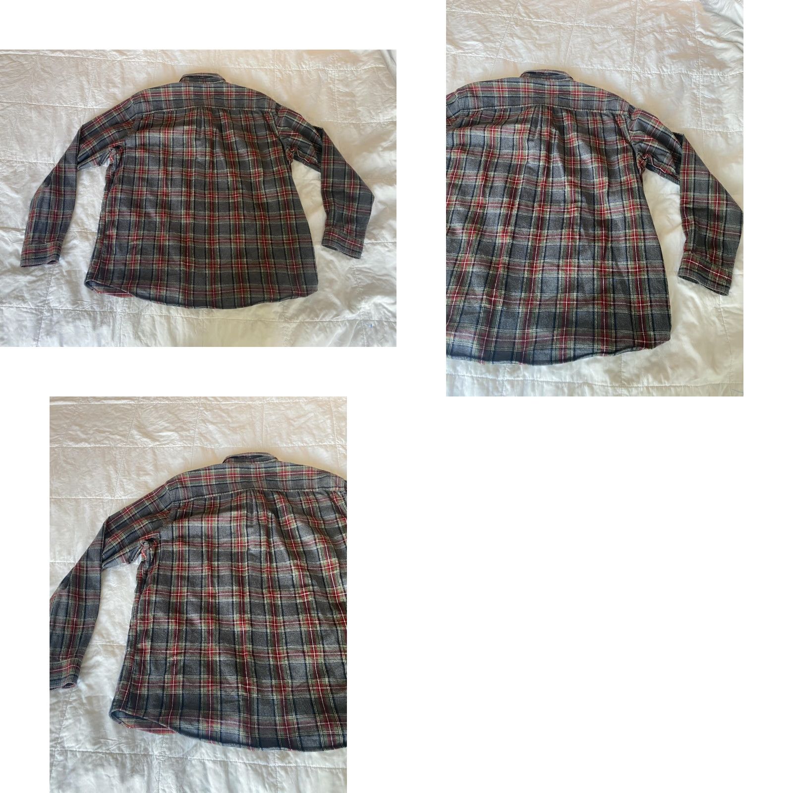 Vintage LL Bean Shirt Mens XL Gray Red Plaid Flannel Traditional Fit Button Up Pocket Size US XL / EU 56 / 4 - 8 Thumbnail