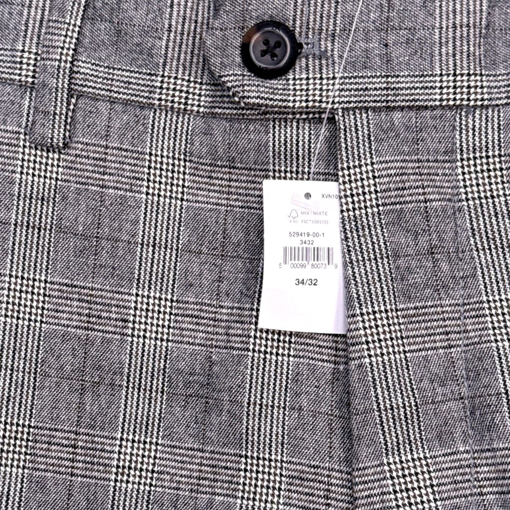 Banana Republic Banana Republic Grayson Pants Mens 34x32 Gray Plaid Slim Tapered Fit New Size US 34 / EU 50 - 4 Thumbnail
