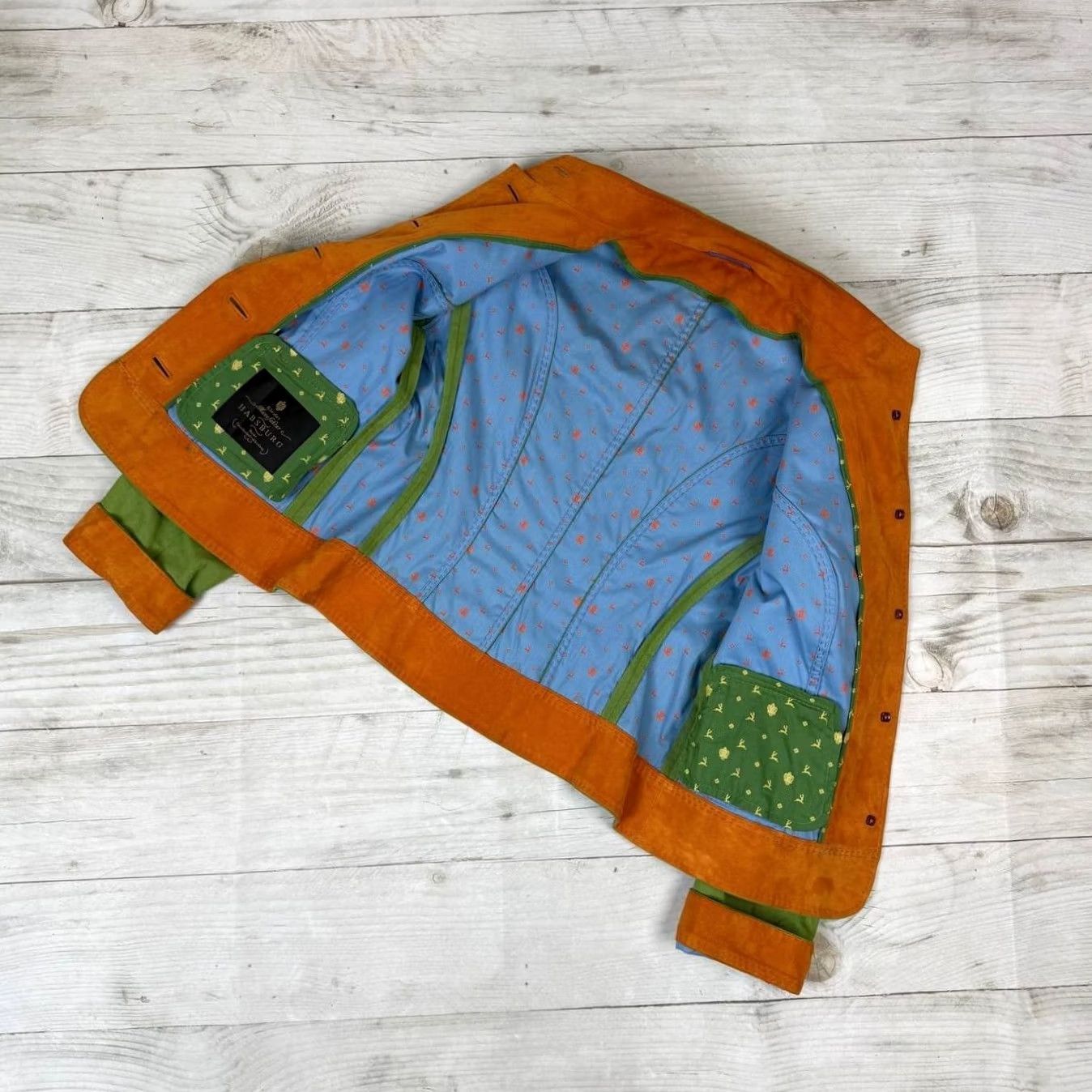 Vintage Habsburg Blazer Jacket Denim Leather Women Size US 8 Green Size M / US 6-8 / IT 42-44 - 6 Thumbnail
