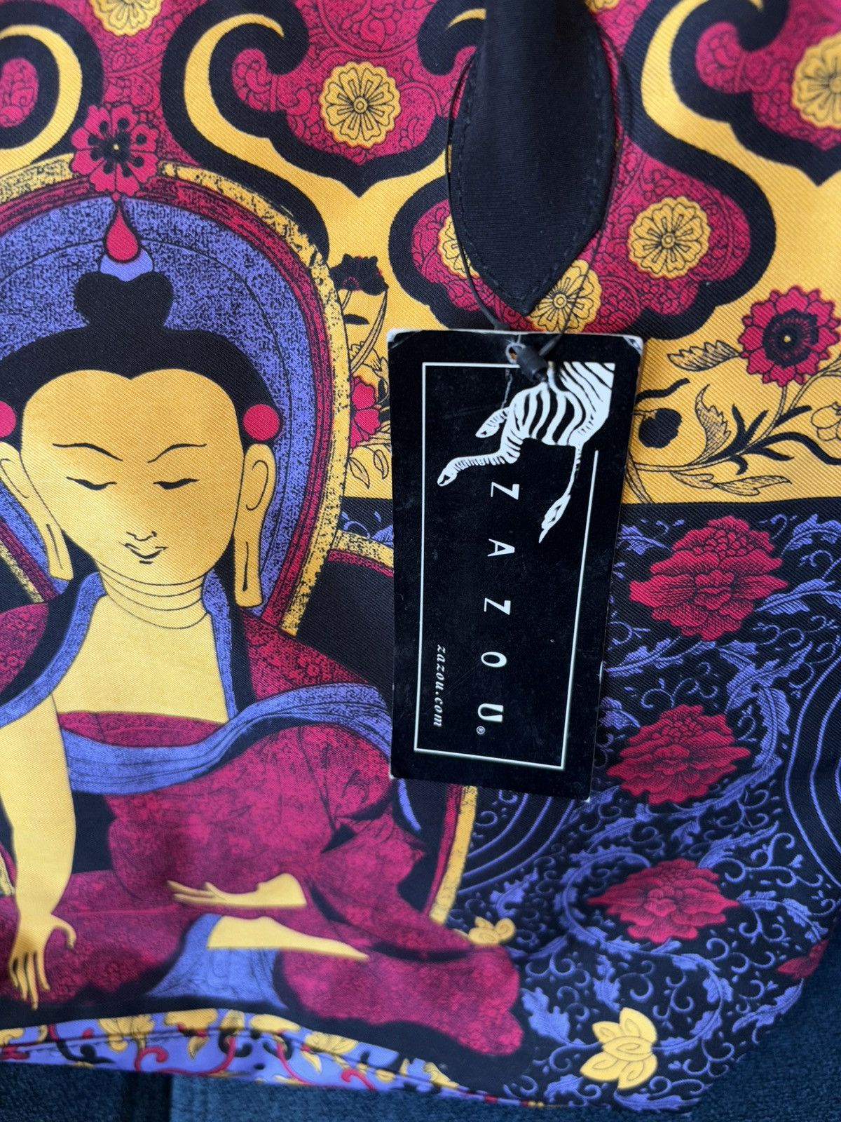 Vintage Buddha Quan Yin Goddess of Love Silk Tote Size ONE SIZE - 8 Thumbnail