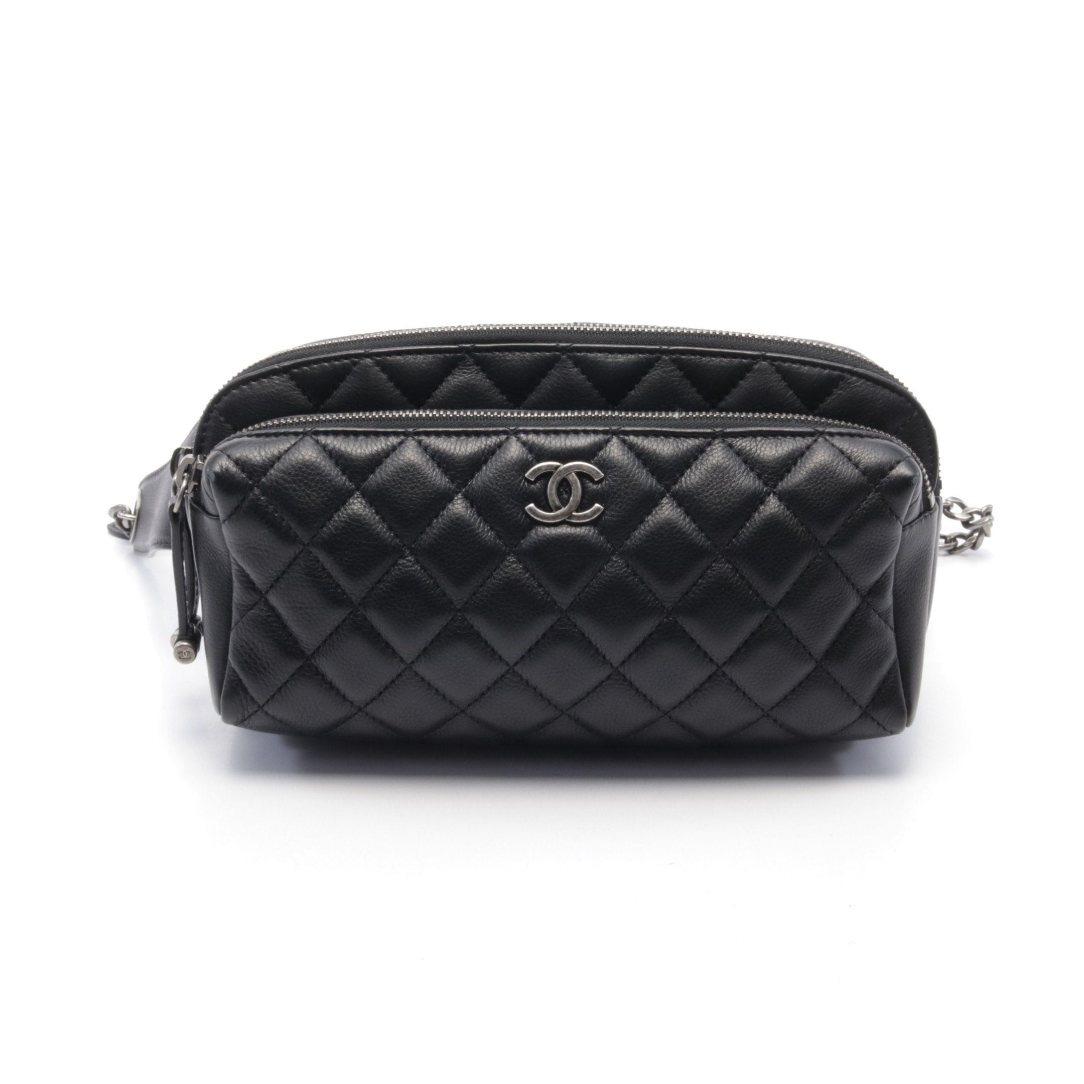 Chanel Chanel Matelasse Body Bag Leather Black Antique Silver Hardware Size ONE SIZE - 1 Thumbnail