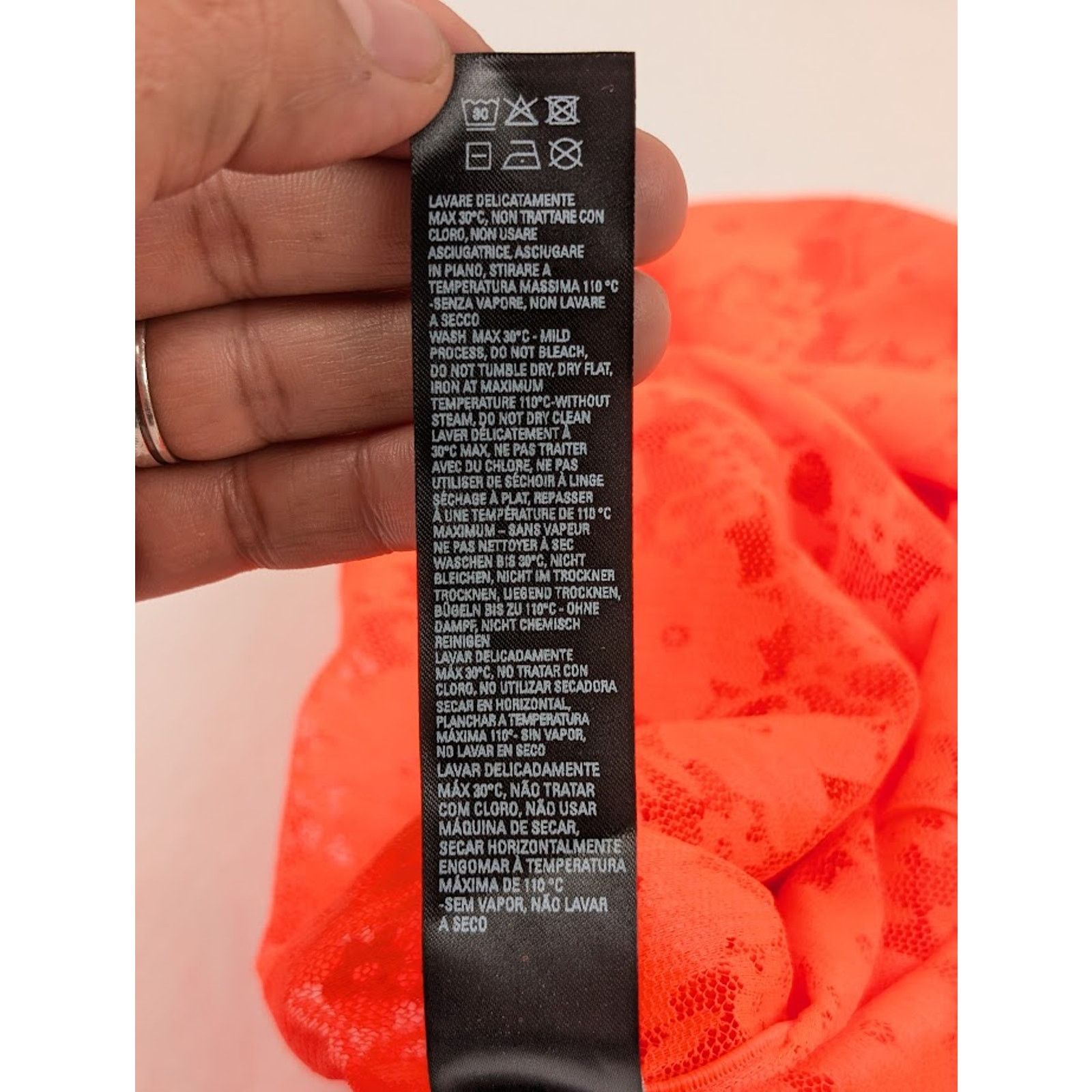 Balenciaga o1rshd1 Stretch Lace Short Dress in Fluo Orange Size L / US 10 / IT 46 - 20 Thumbnail