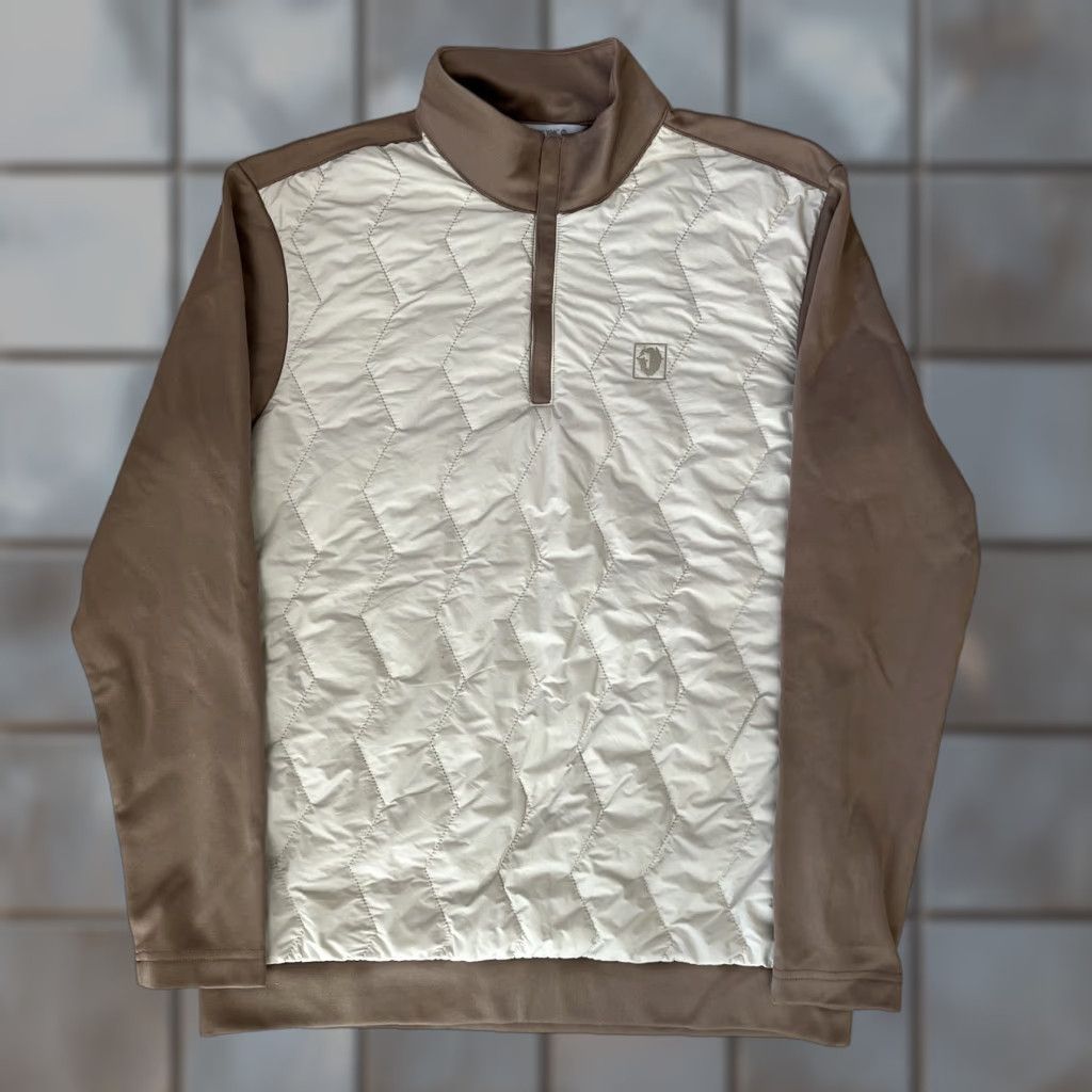 Vintage Black Yak 1/4 Zip Pullover Medium Beige Insulated Polyester Jacket Mens M Casual Outdoor Winter Size US M / EU 48-50 / 2 - 1 Thumbnail
