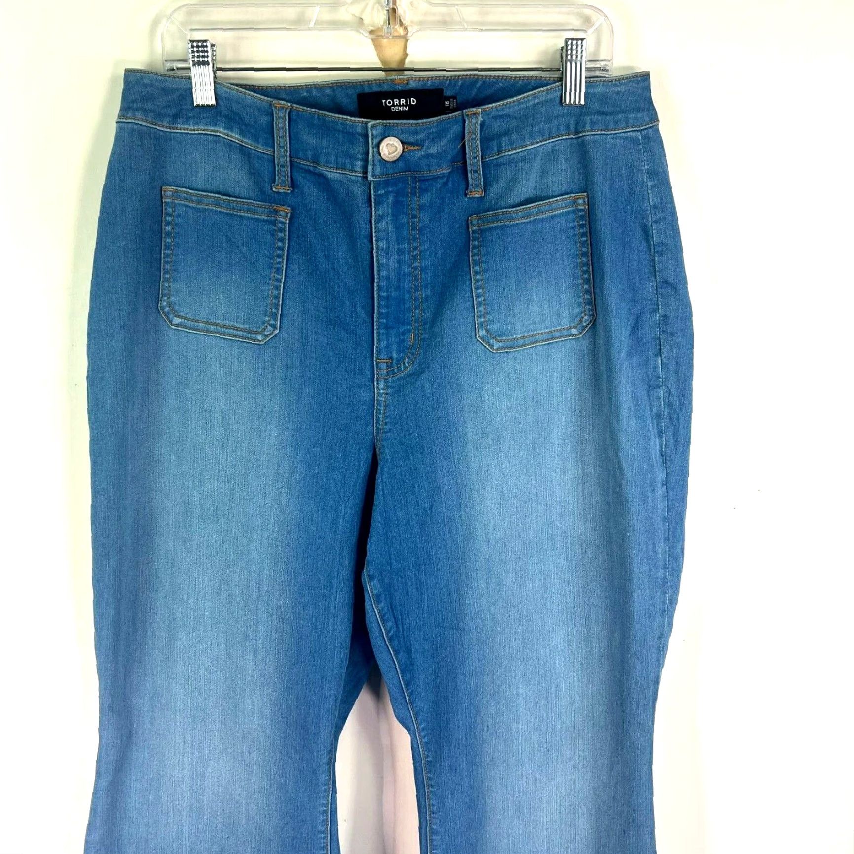 Torrid Torrid Flare Leg Denim Jeans Plus Size 18 High Rise Blue 36W 34L Womens Size 40" / US 18 - 2 Thumbnail