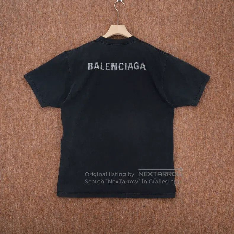 Balenciaga Balenciaga Washed vintage rhinestone T-shirt Size US XS / EU 42 / 0 - 2 Thumbnail