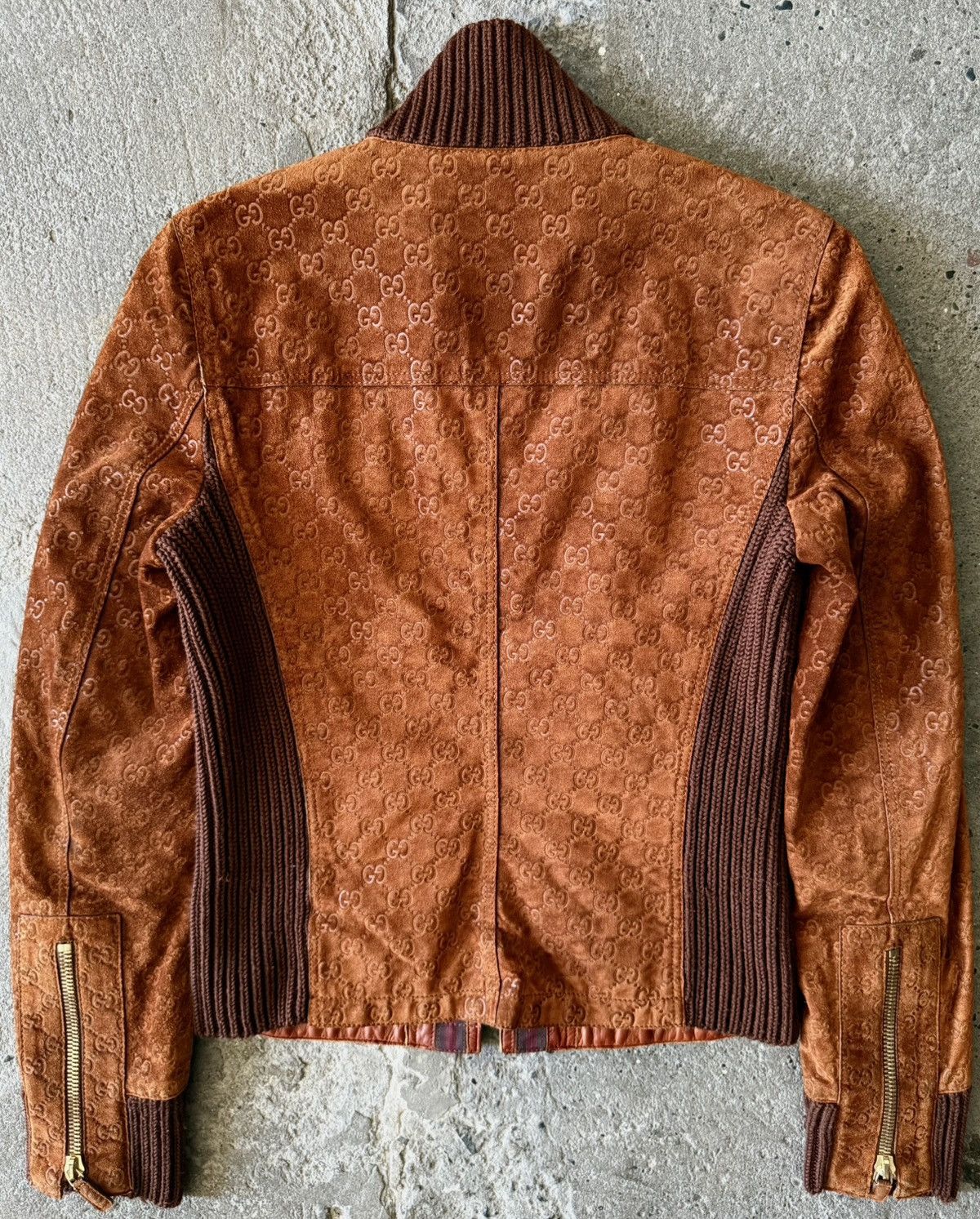 Gucci × Tom Ford Archive Gucci - Tom Ford Suede / Knit - Monogram Jacket Size S / US 4 / IT 40 - 15 Thumbnail