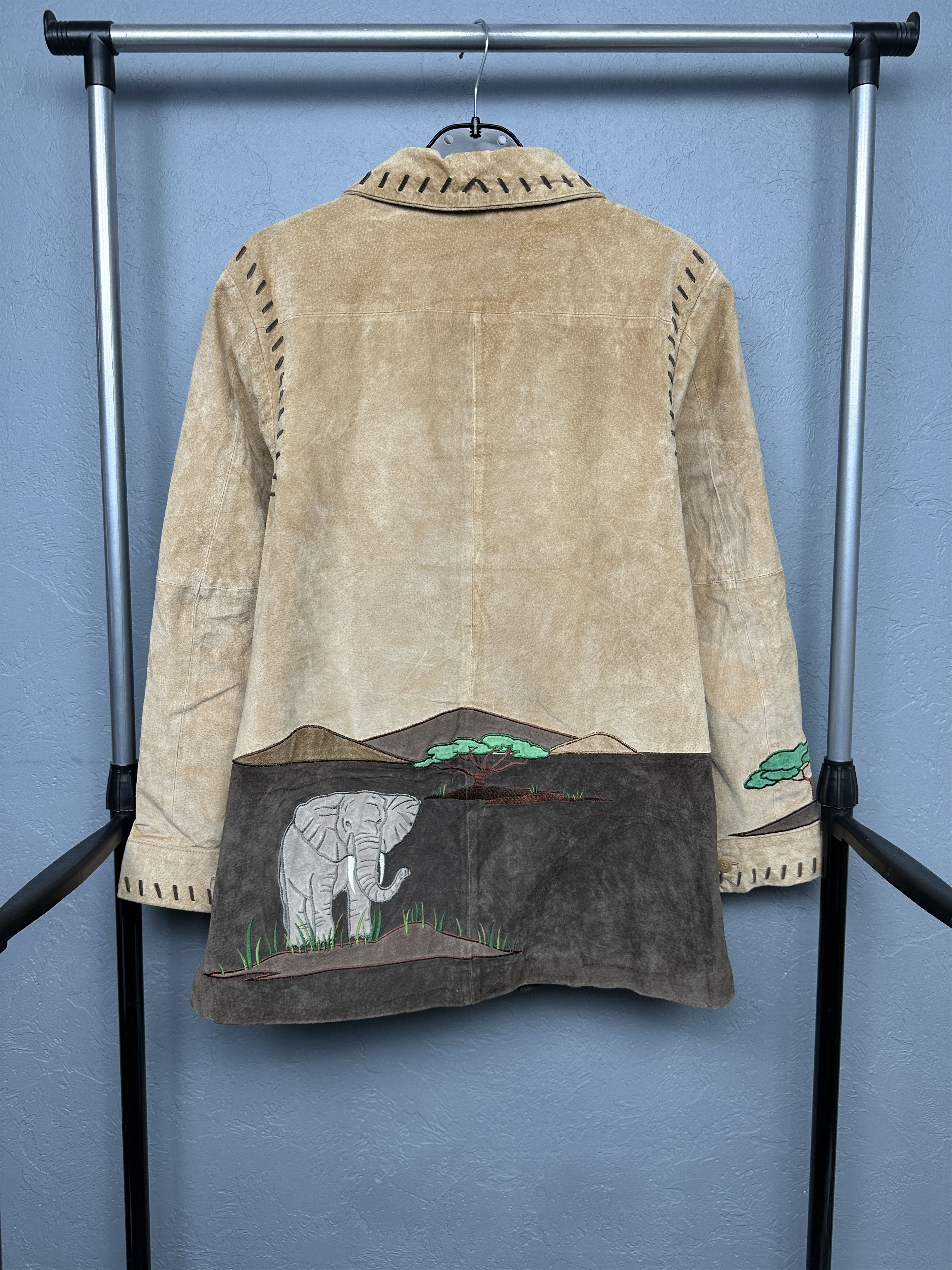 Vintage The Quacker Factory Suede Leather Jacket Safari Animal Print Size M / US 6-8 / IT 42-44 - 8 Thumbnail