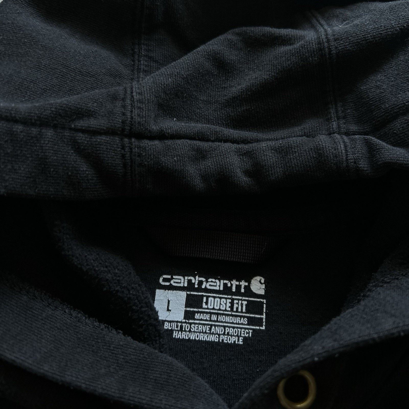 Carhartt Carhartt Hoodie Large Loose Fit Sweatshirt Black Spell Out Size US L / EU 52-54 / 3 - 3 Thumbnail