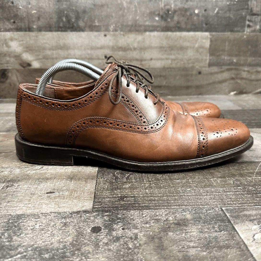 Johnston & Murphy Johnston & Murphy Shoes Men’s 10.5 Conrad Cap Toe Brown Calfskin Leather Oxford Dress Shoes Size ONE SIZE - 2 Thumbnail