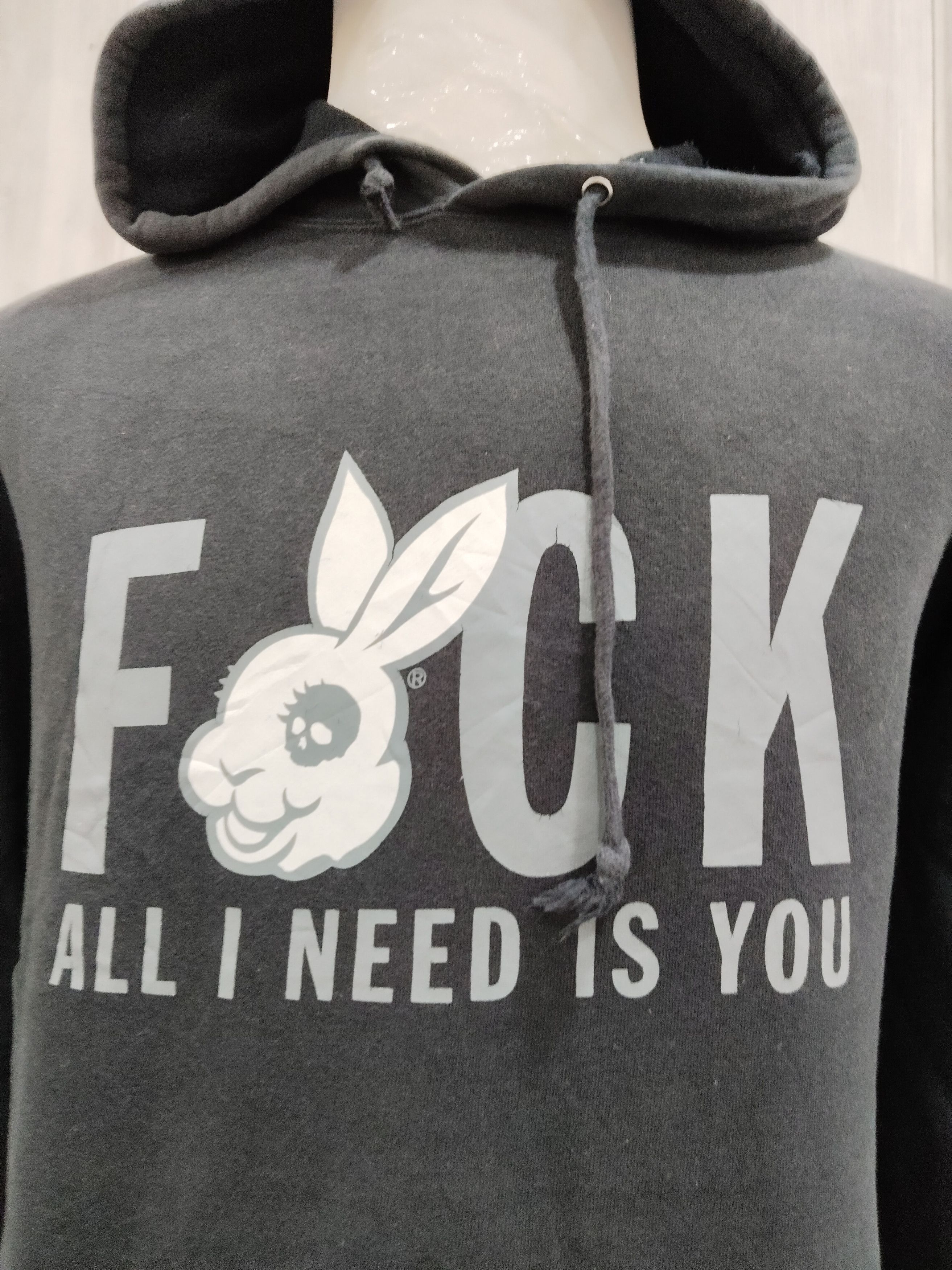 Fuck The Population Fuck All I Need is you Wording Motive Hoodie Sweatshirt Size US XL / EU 56 / 4 - 2 Thumbnail