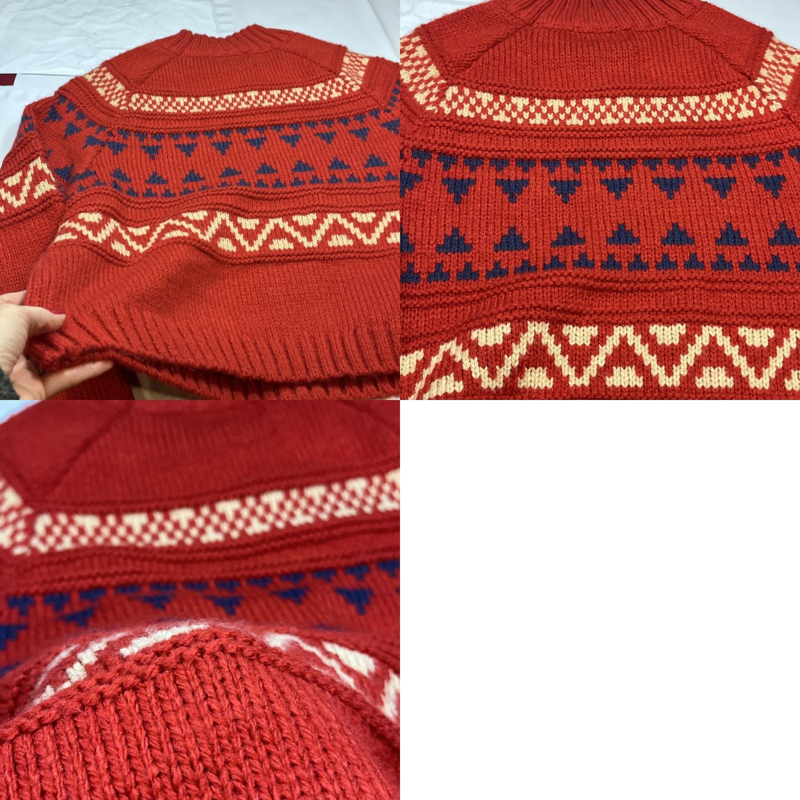 Vintage Universal Thread Sweater Shirt Ladies 2XL Rust Red Fair Isle Chunky Knit Boxy Pullover Oversized Women’s Size XXL / US 16-18 / IT 52-54 - 10 Thumbnail