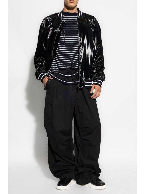Alexander McQueen o1srvl11e0226 Distressed Striped Jumper In Blue/White Size US M / EU 48-50 / 2 - 3 Thumbnail