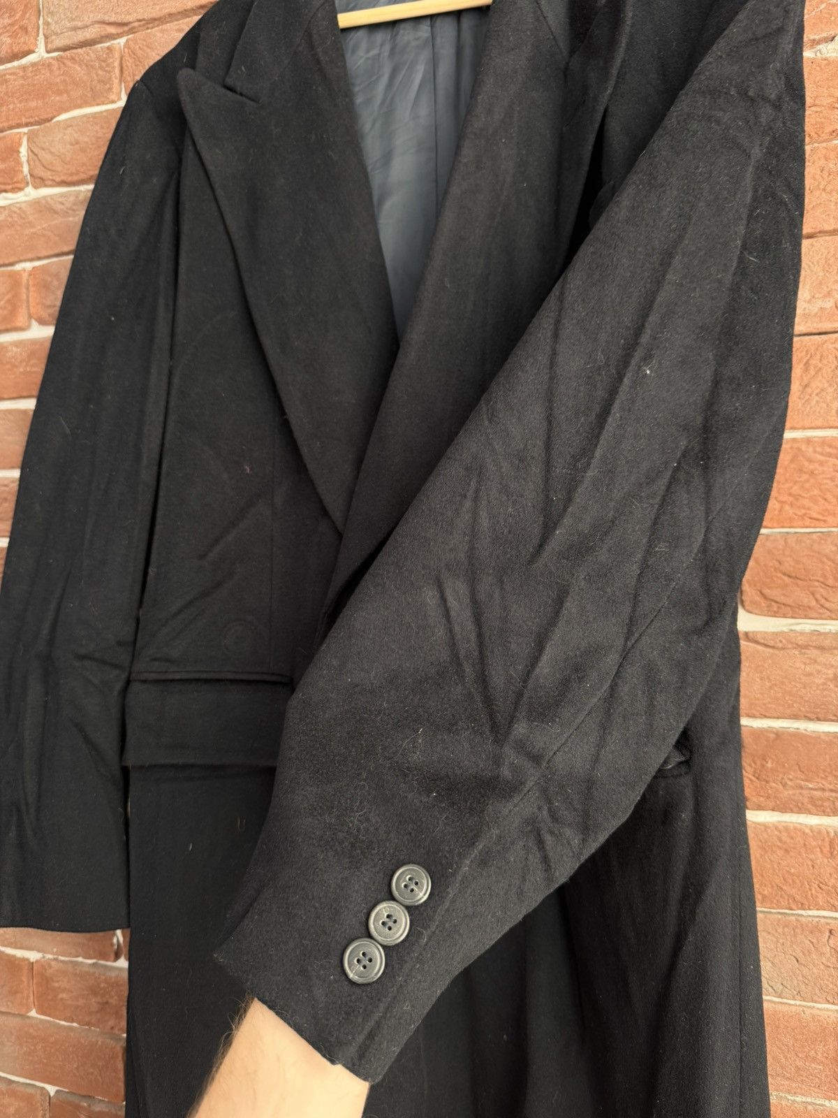 Hugo Boss Vintage HUGO BOSS Wool Over Coat Loro Piana Fabric L Black Size US L / EU 52-54 / 3 - 7 Thumbnail