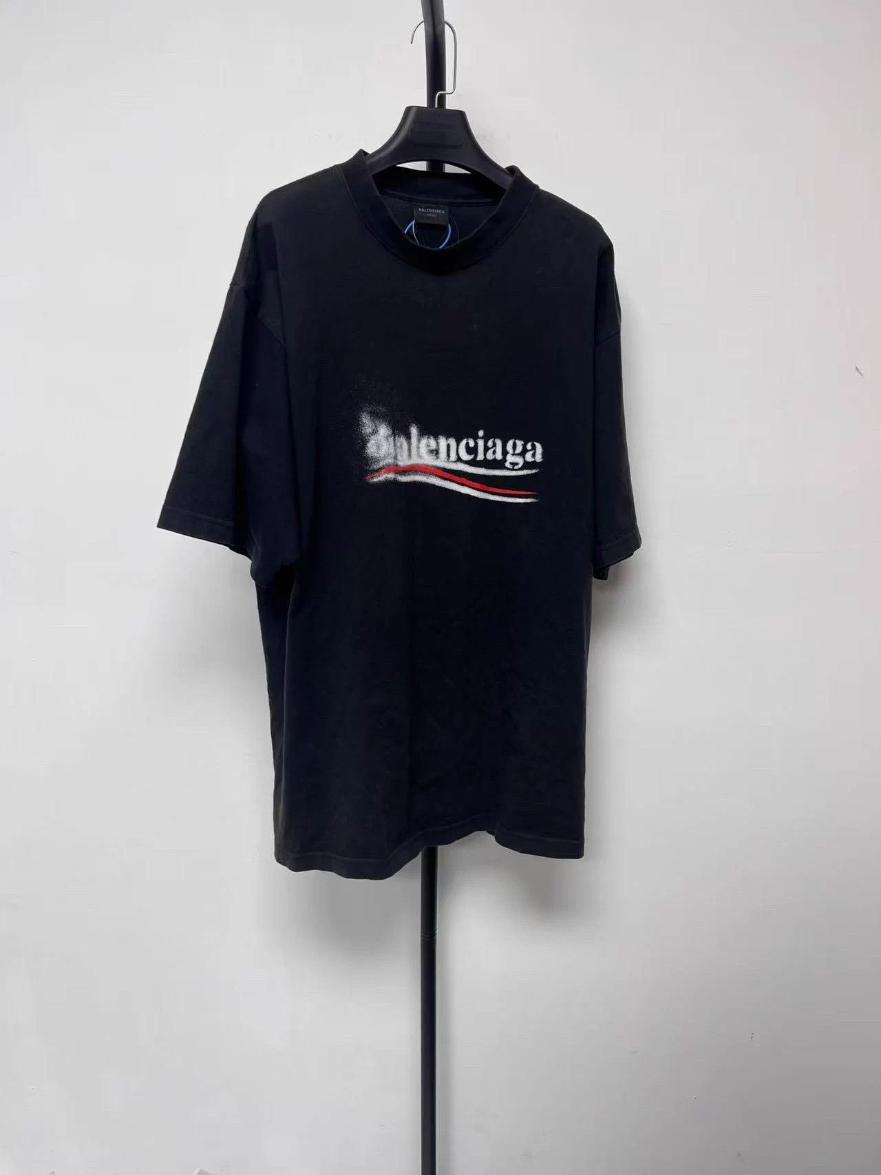 Balenciaga Balenciaga Logo Print Short Sleeve Crewneck T-shirt Black M Size US M / EU 48-50 / 2 - 1 Thumbnail