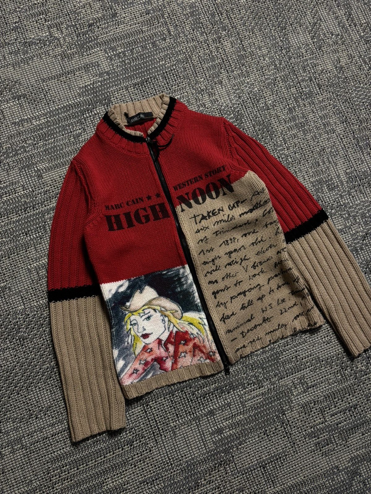 Italic Marc Cain Lampo Italy 🇮🇹 Wool Full Zip Sweater Size S / US 4 / IT 40 - 2 Thumbnail