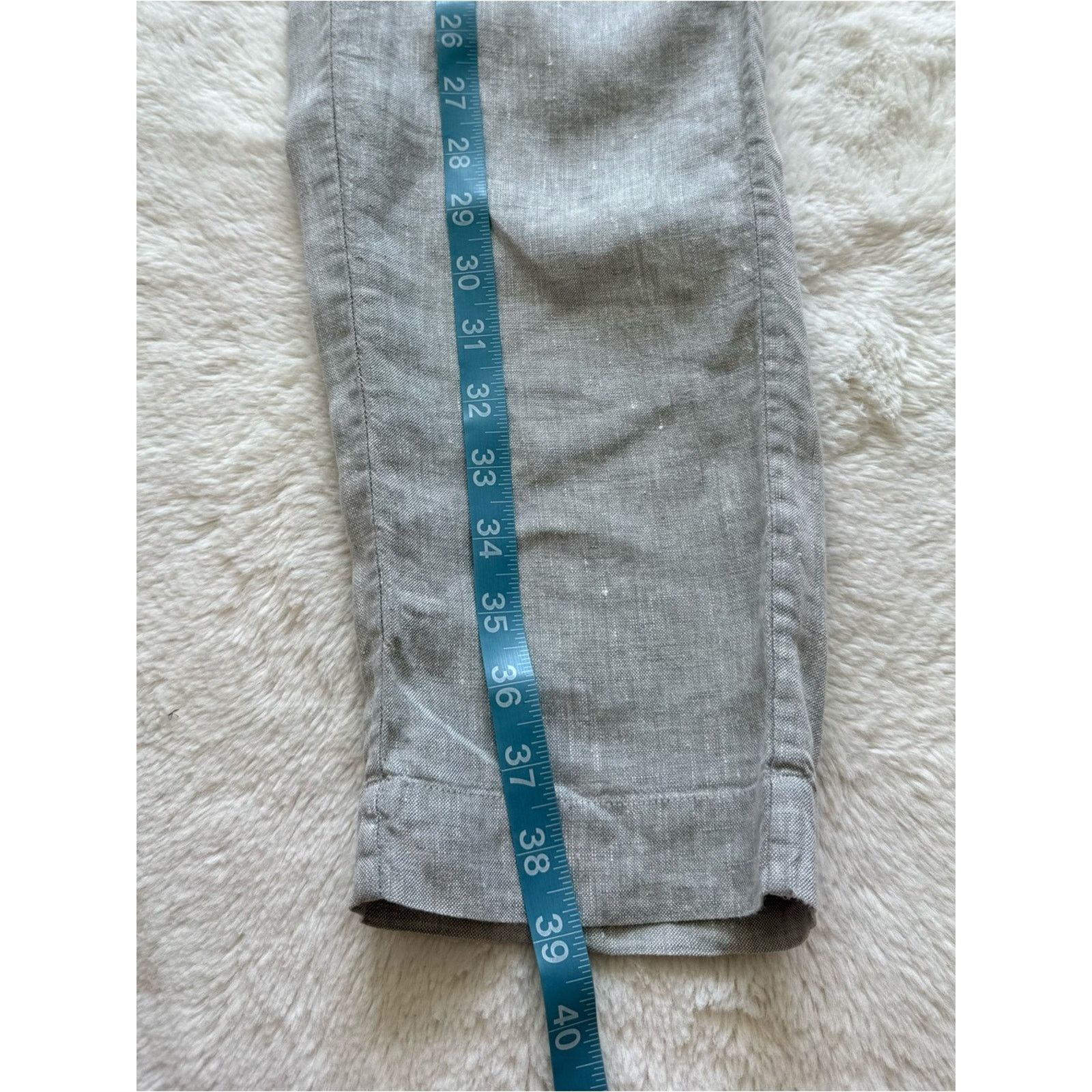 Saks Fifth Avenue Saks Fifth Avenue women grey linen pants size M Size 28" / US 6 / IT 42 - 8 Thumbnail